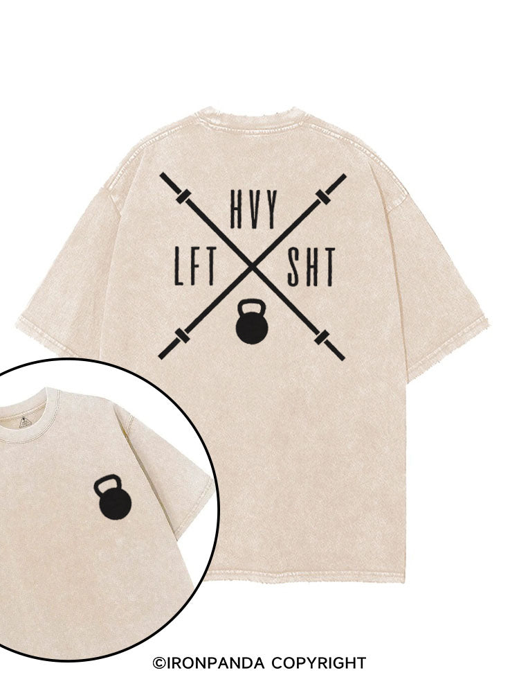 HVY LFT SHT FUNNY WEIGHTLIFTING printed Gym Shirt