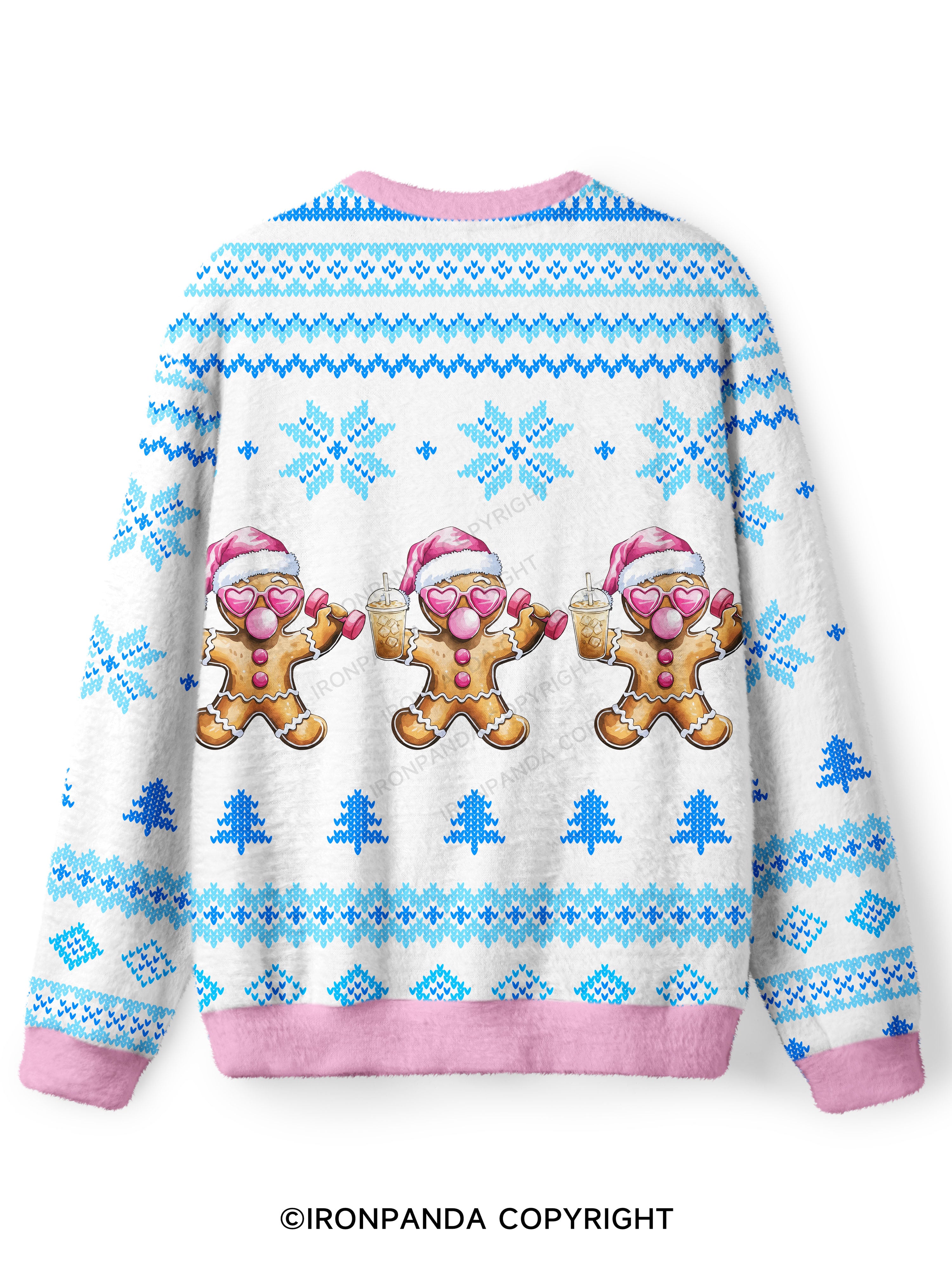 IRONPANDA Fit Gingerbread Fitness Theme Ugly Sweater