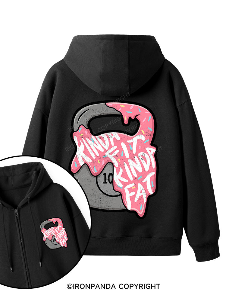 kinda fit sorta fat donut Double-Sided Printed Fleece Zip Up Hoodie