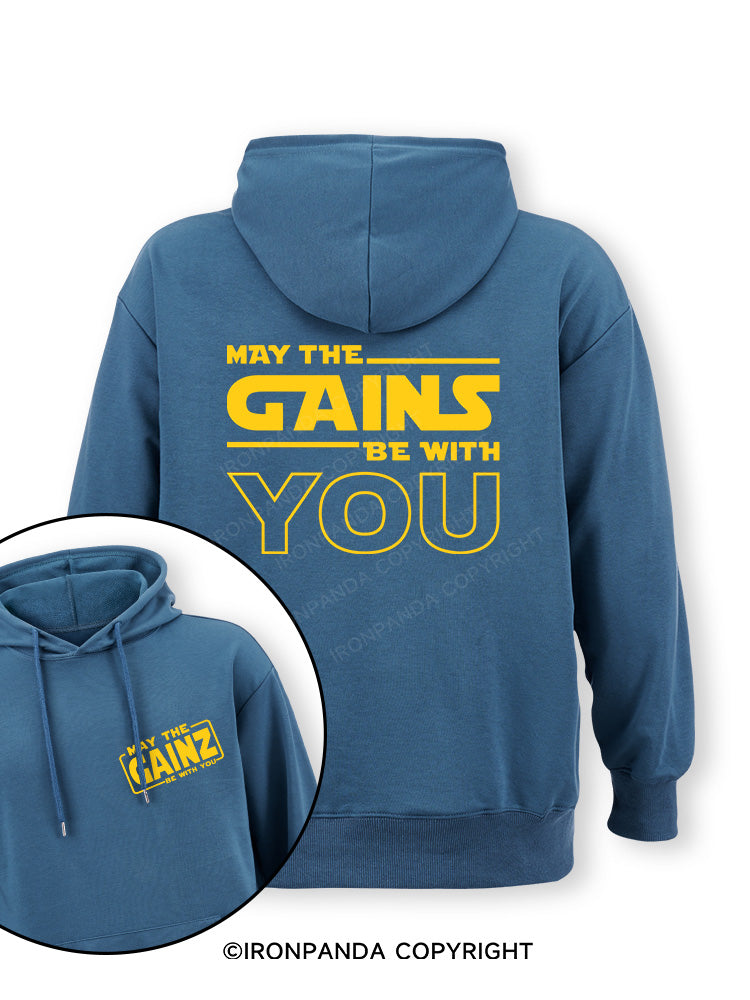 May the Gains Be With You Double-Sided Printed Classic Gym Hoodie