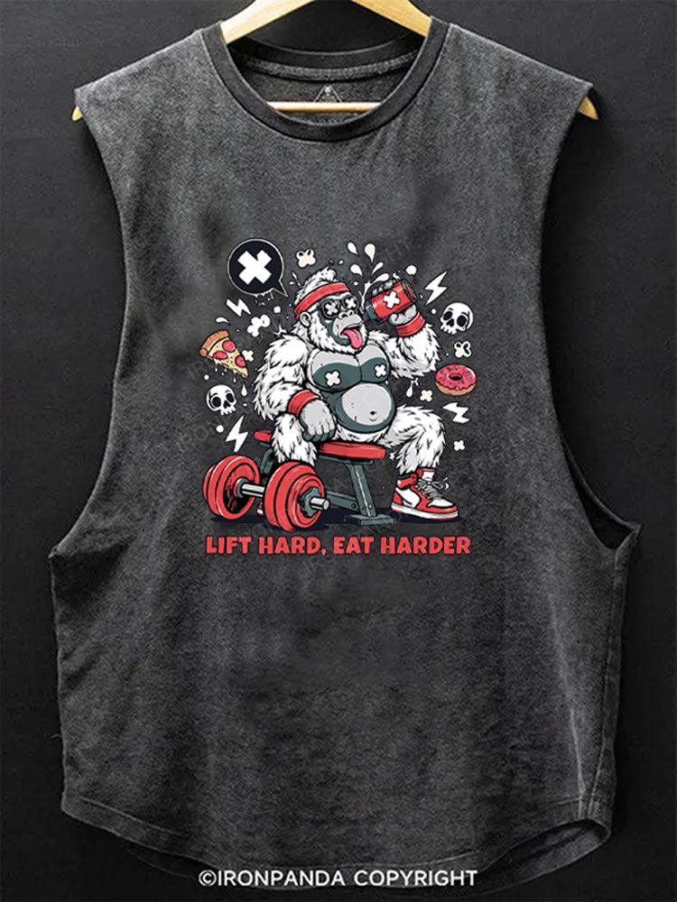 LIFT HARD EAT HARDER Scoop Bottom Cotton Tank