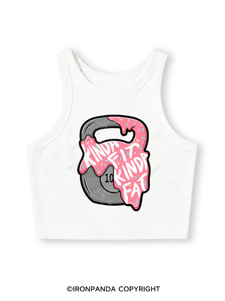 kinda fit sorta fat donut Fitted Crop Tank Top