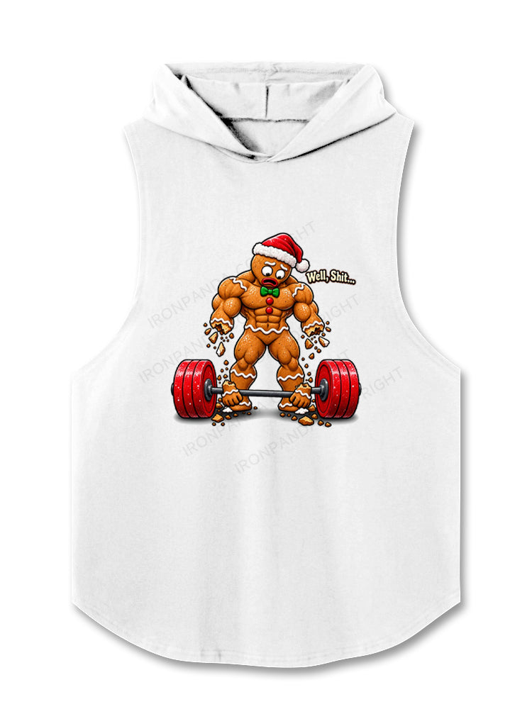 Well Shit Muscular Gingerbread Hooded Tank