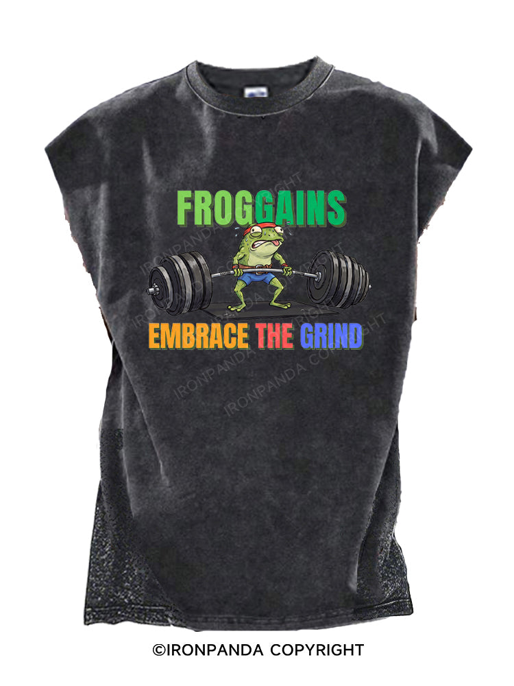 Frog gains Embrace The Grind Cut Off Tank