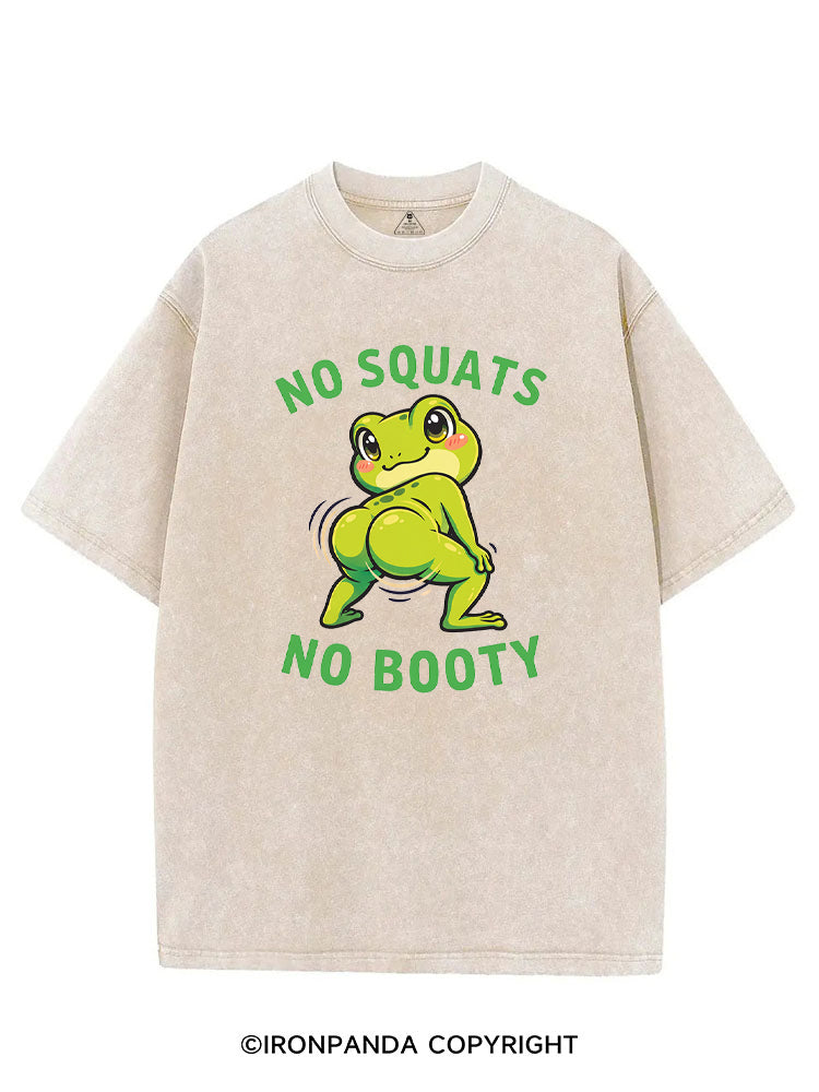 NO SQUATS NO BOOTY Frog twerking squatting VINTAGE GYM SHIRT