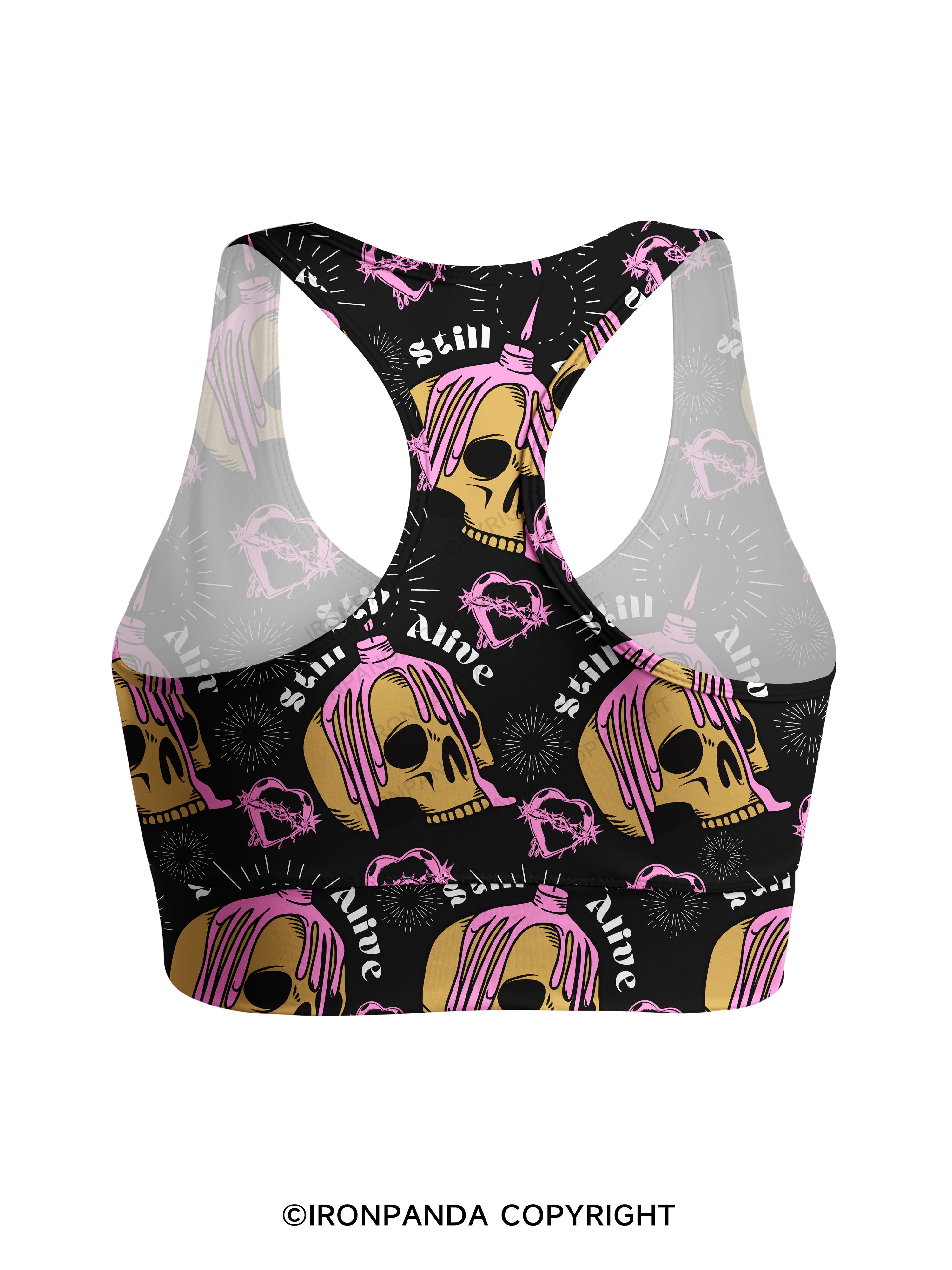 STILL ALIVE Gym Racerback Sports Bra