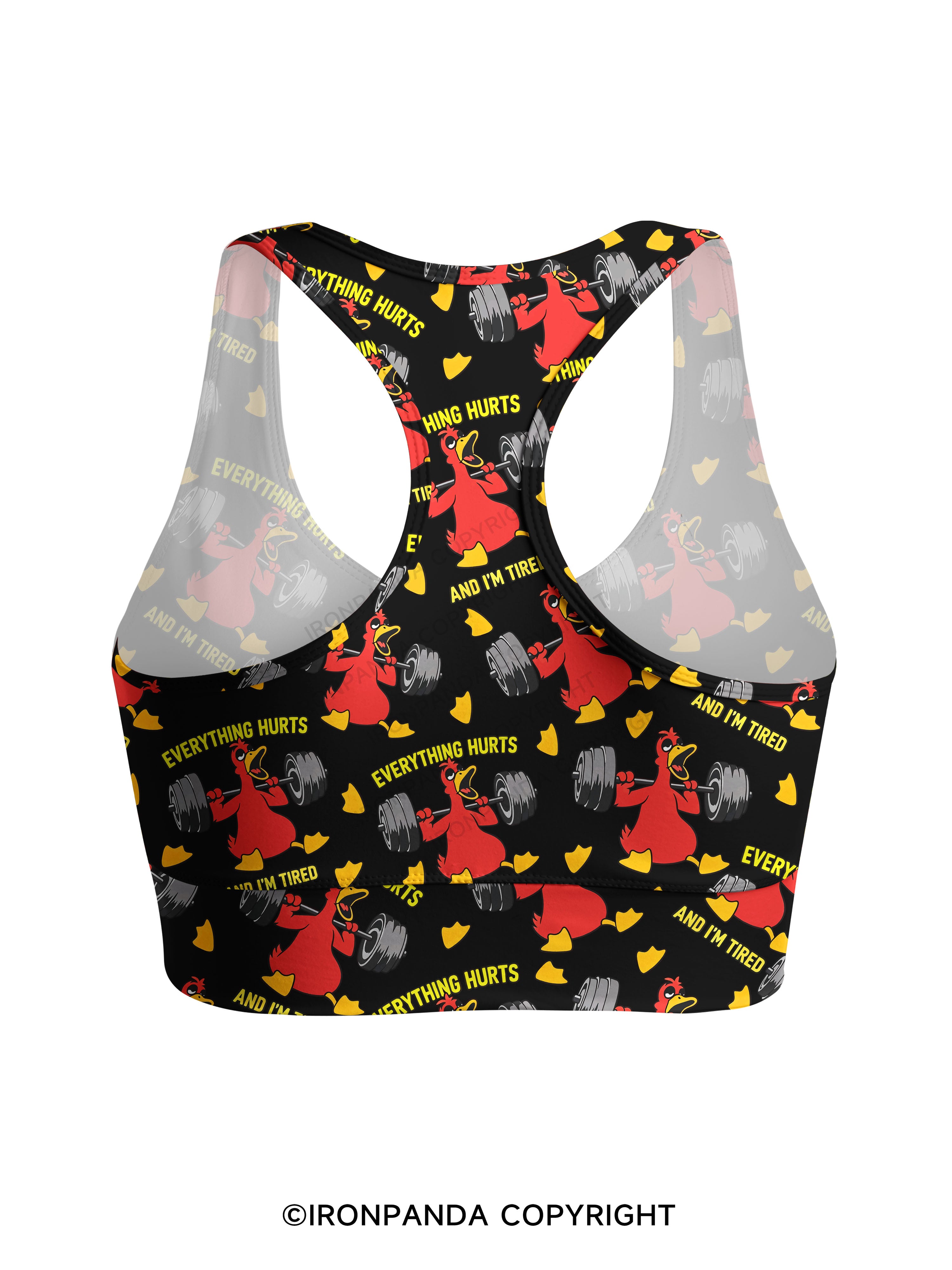 Everthing Hurts And I'm Tired Weightlifting Duck Racerback Sports Bra