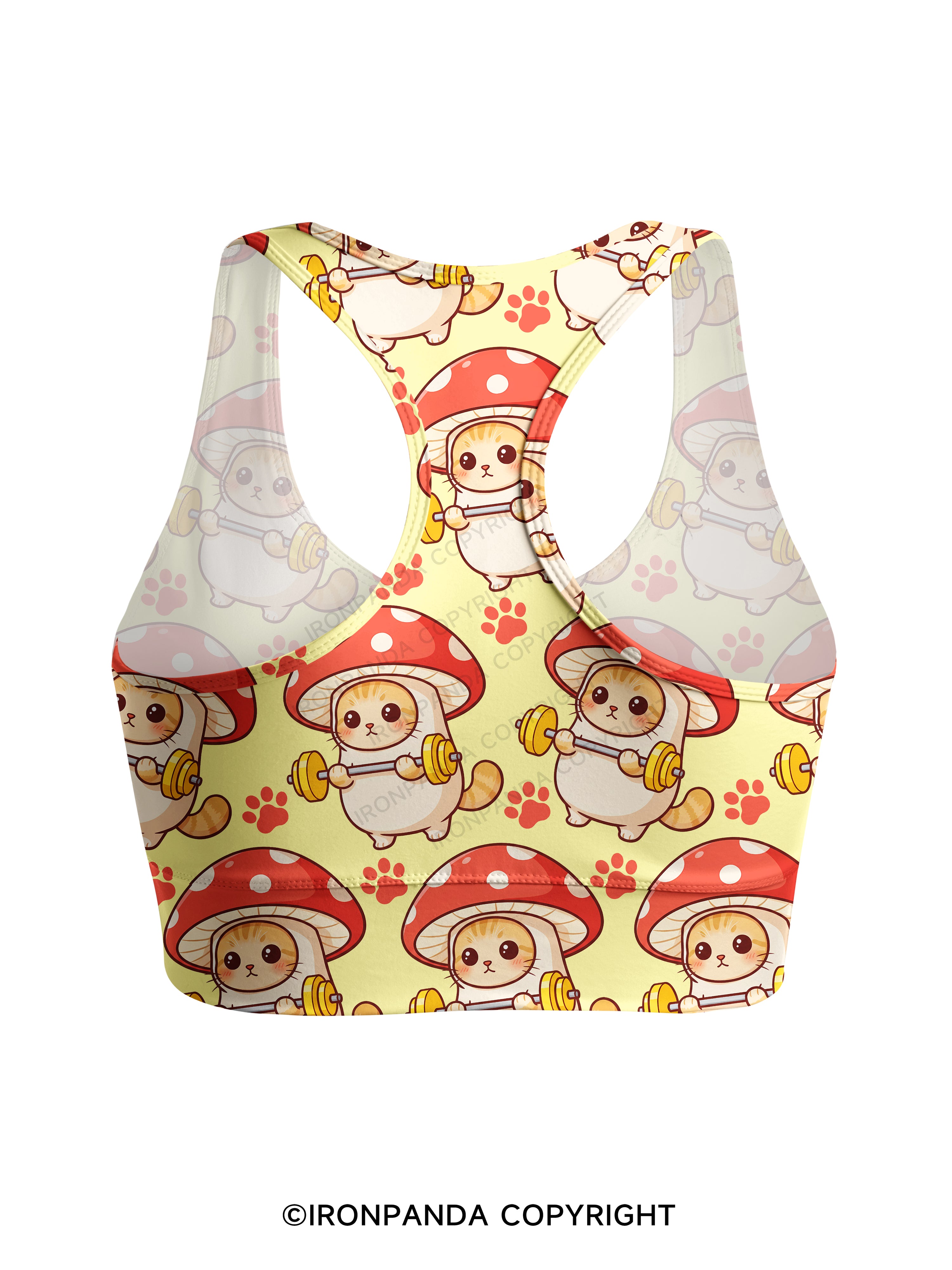 Shroomy Buff Cat Racerback Sports Bra