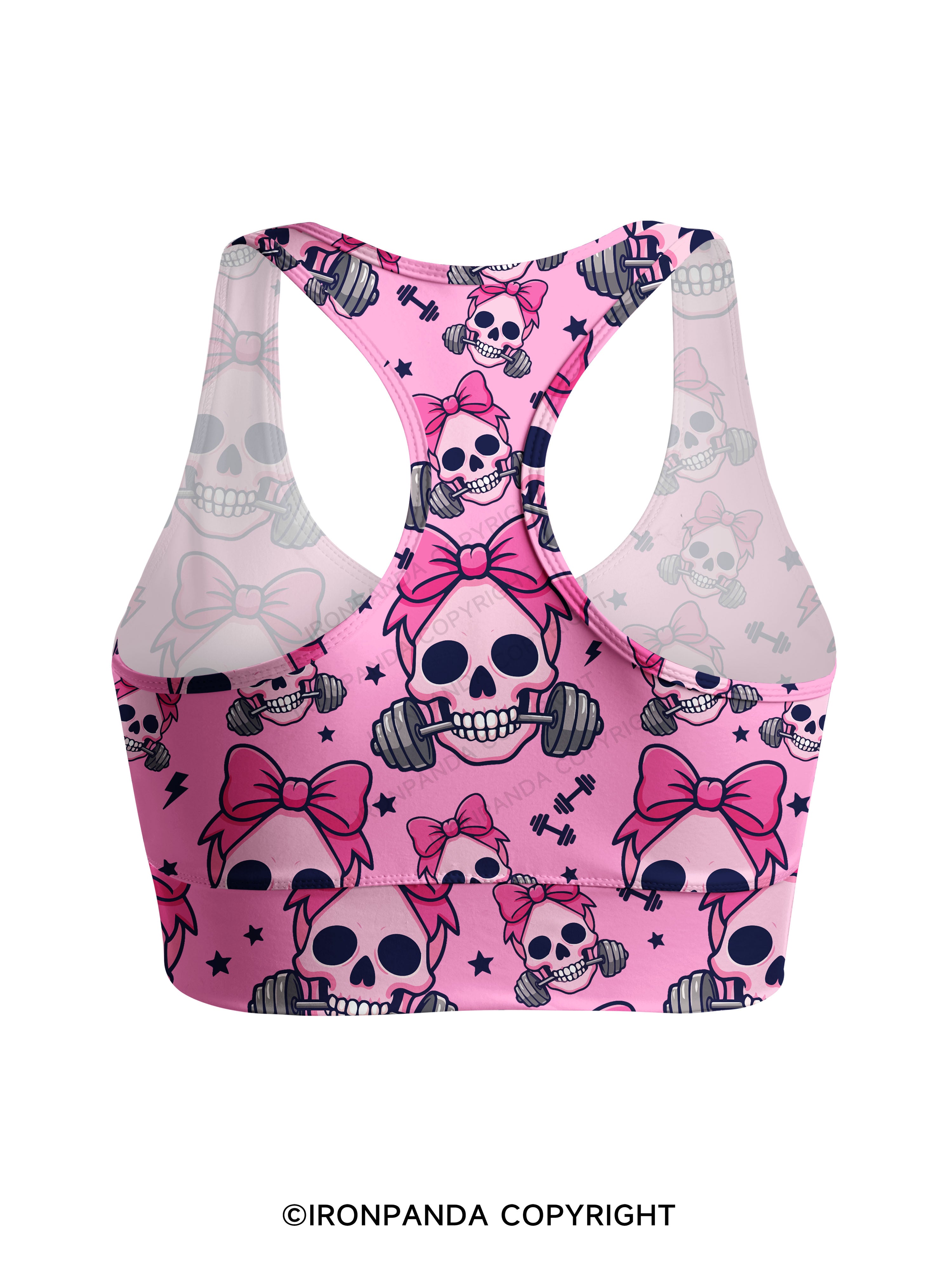 Girly Gym Skull Racerback Sports Bra