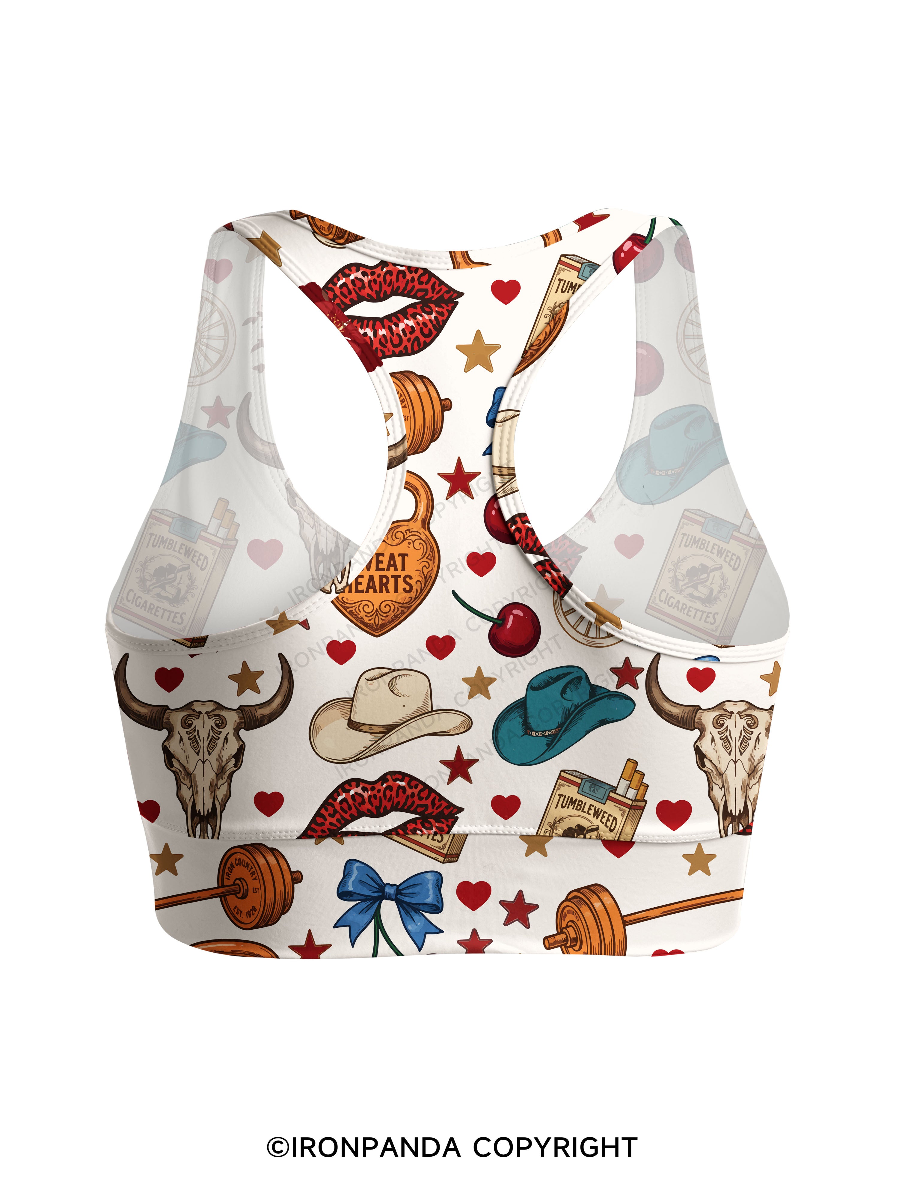 Sweat Hearts Western Gym Racerback Sports Bra