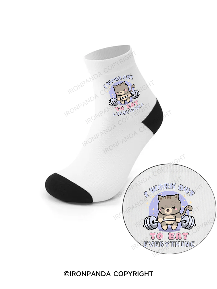 I WORK OUT TO EAT EVERYTHING Crew Socks