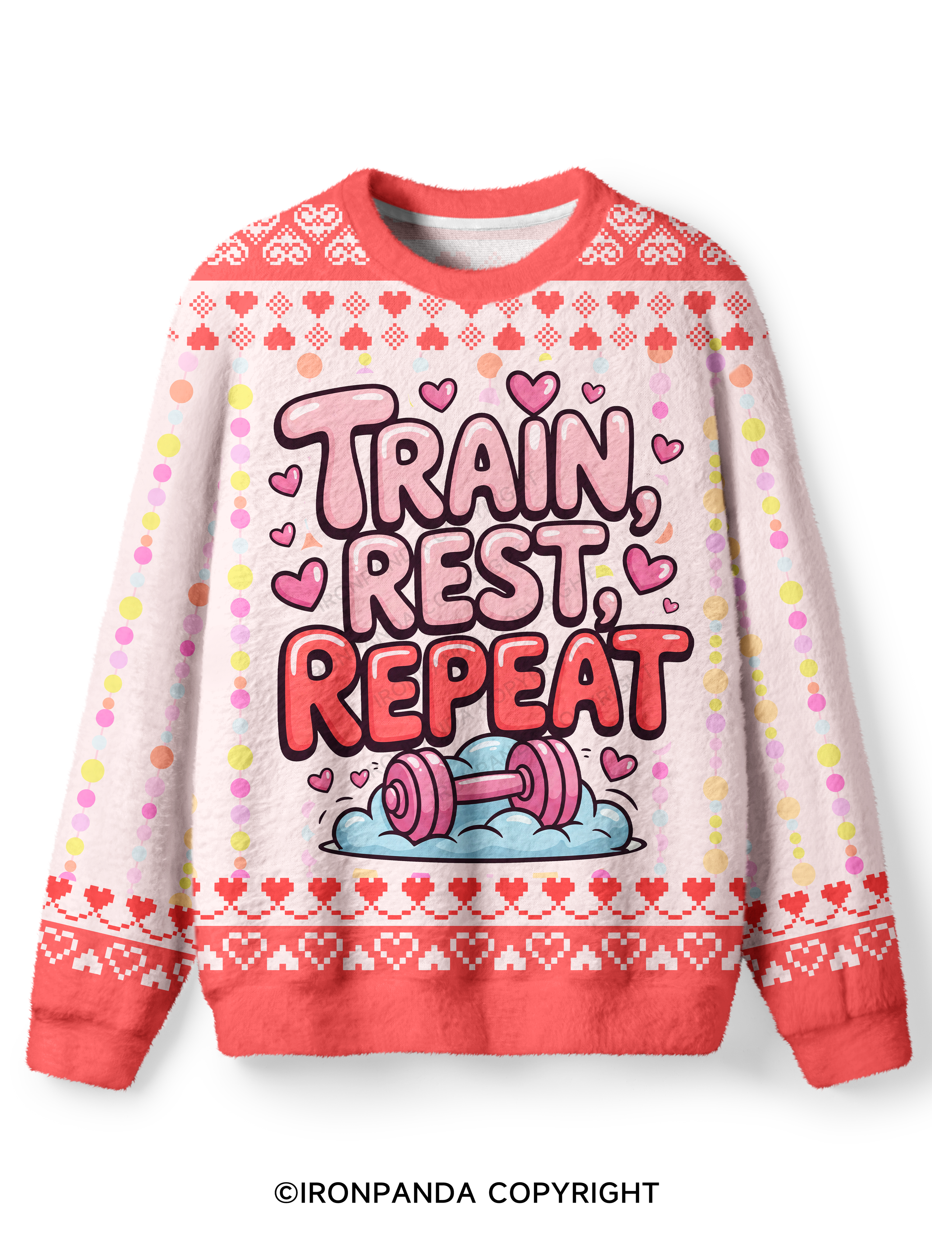 TRAIN, REST, REPEAT Ugly Fuzzy Fleece Sweater