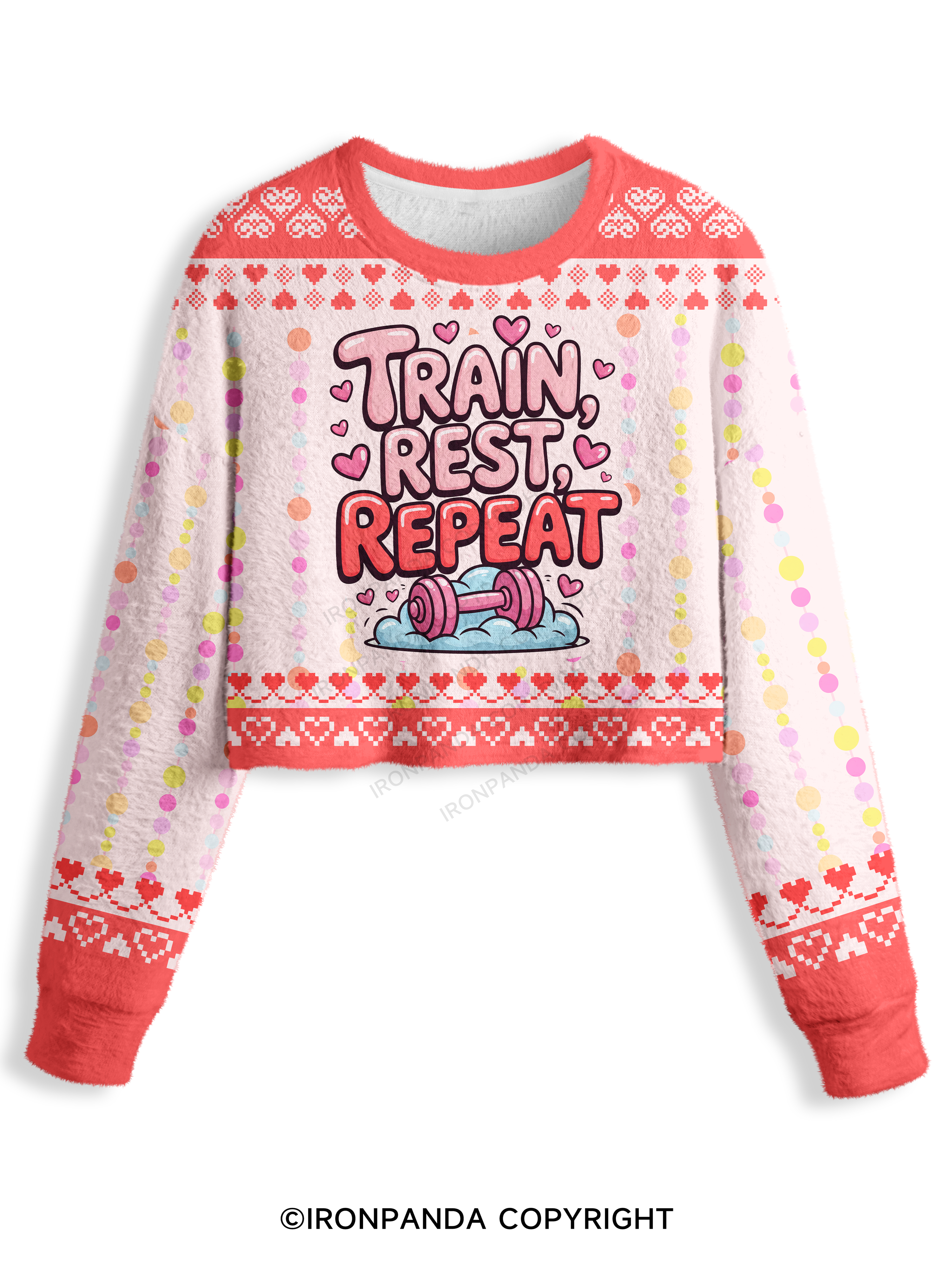 TRAIN, REST, REPEAT Crop Ugly Sweater