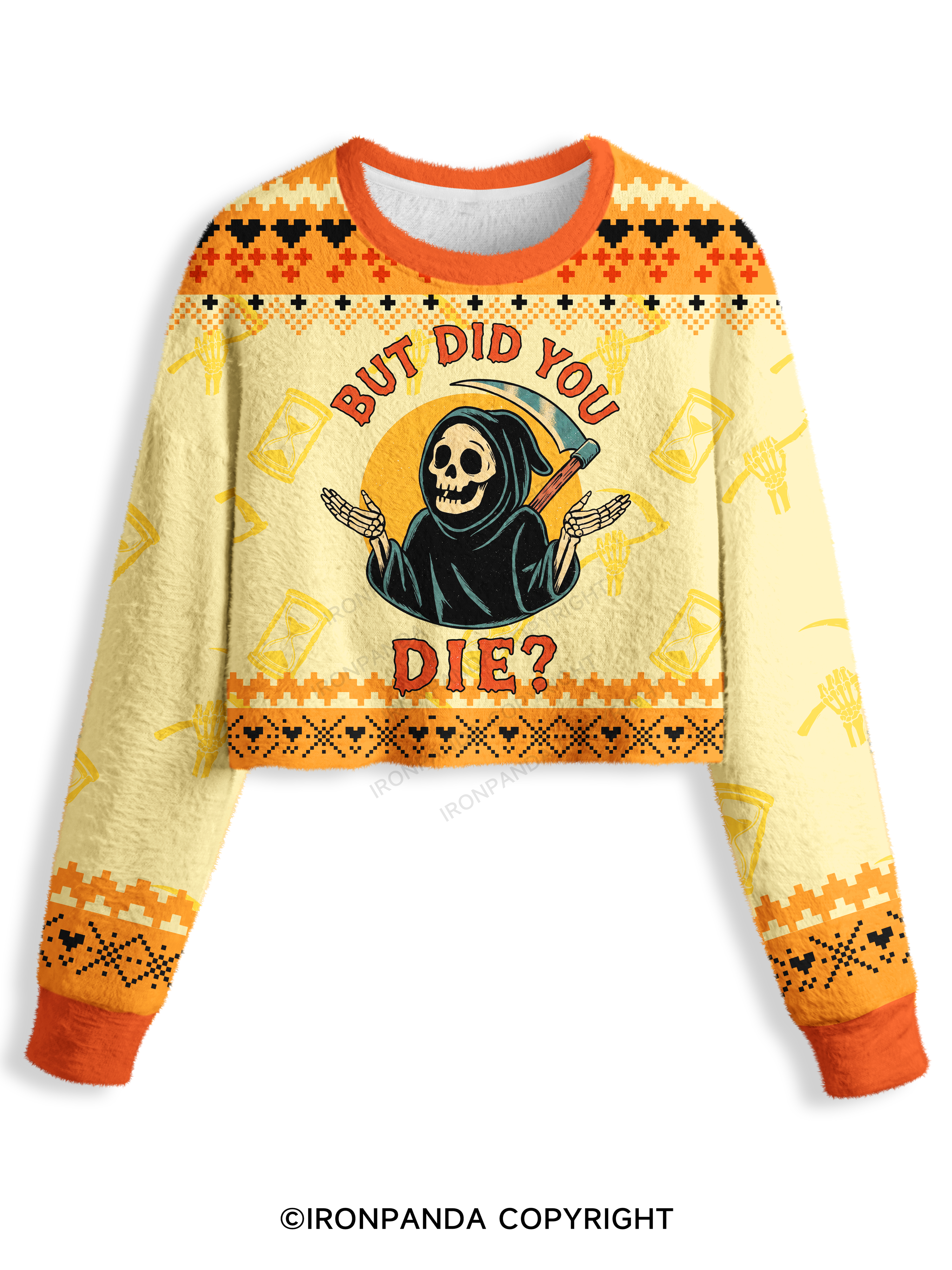 But did you die? Ghost Crop Ugly Sweater