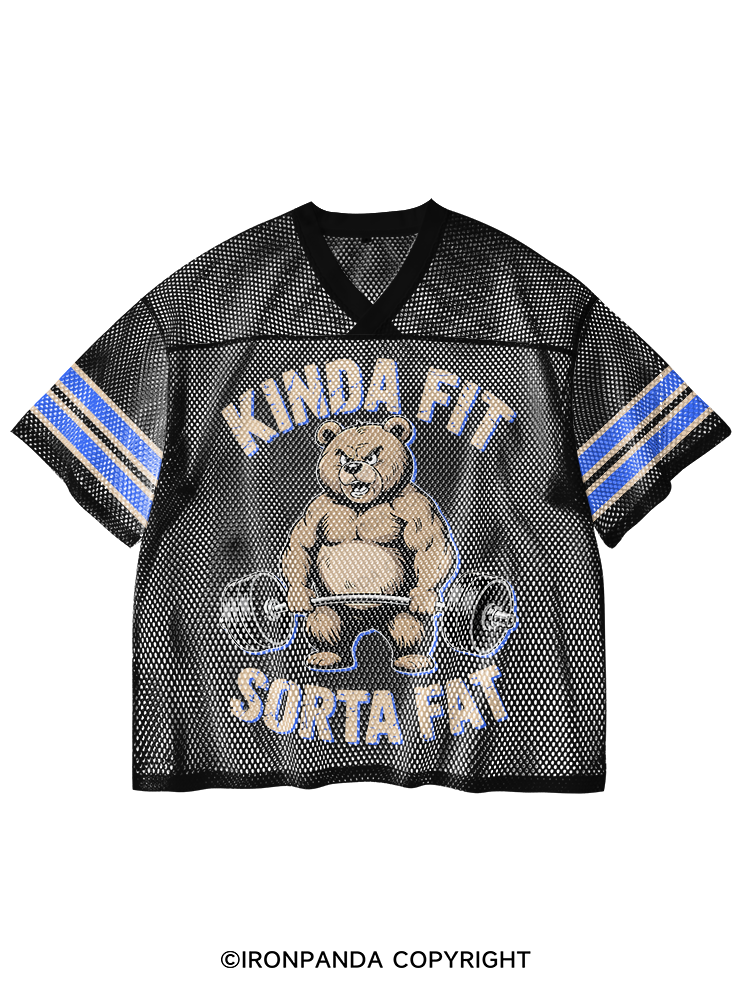 KINDA FIT SORTA FAT V-Neck Open Hole Mesh Top
