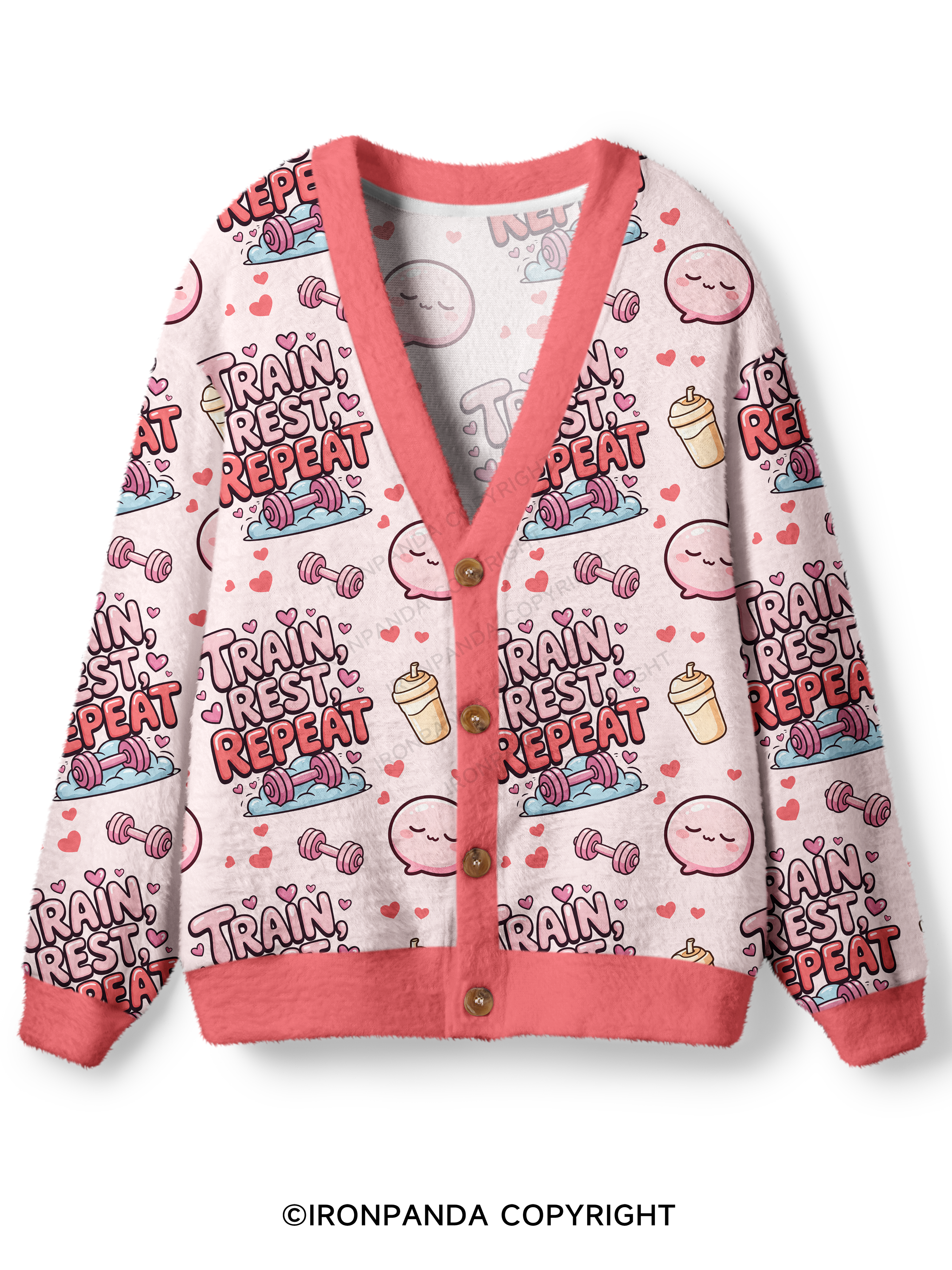 TRAIN, REST, REPEAT Ugly Cardigan Sweater