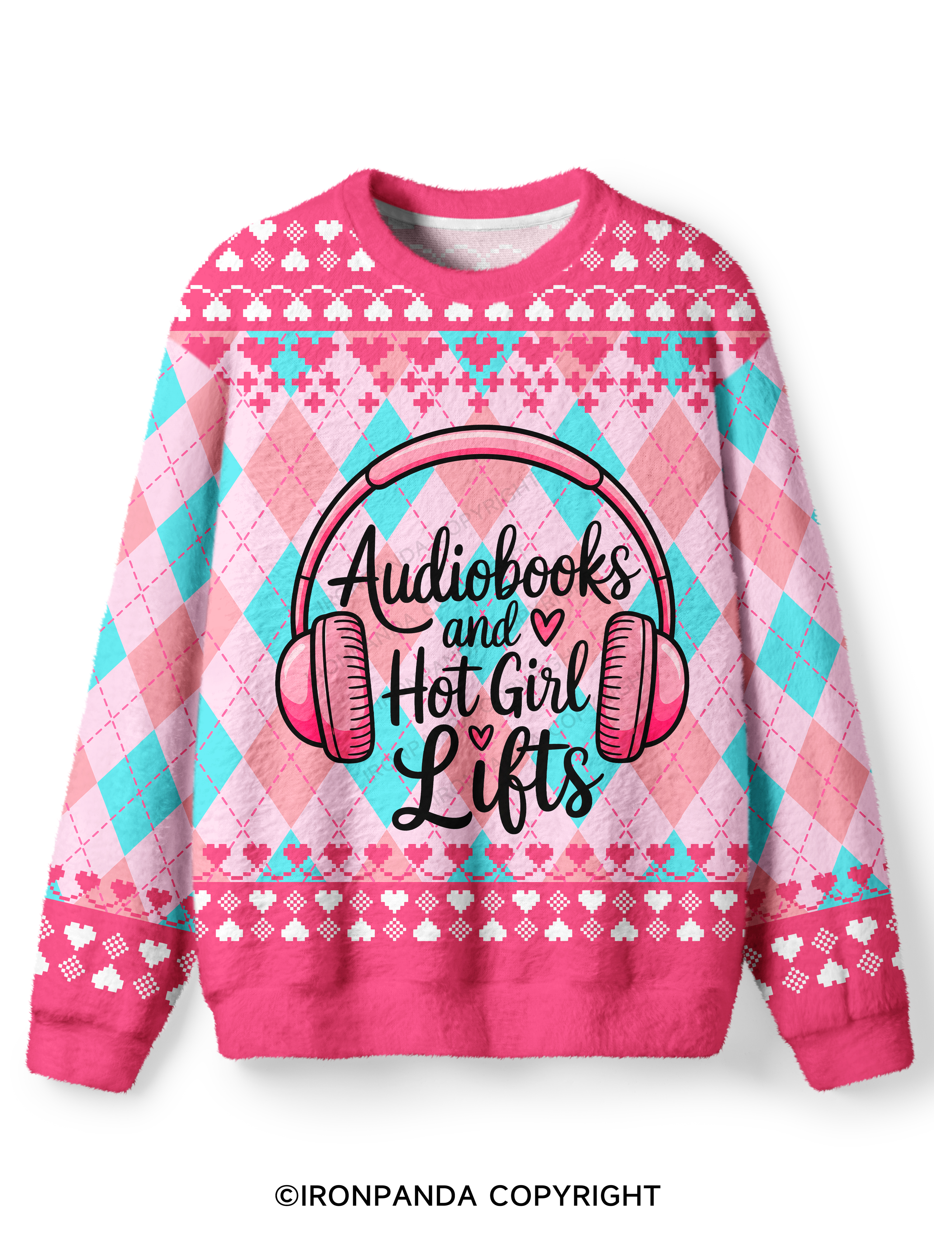 AUDIOBOOKS AND HOT GIRL LIFTS Ugly Fuzzy Fleece Sweater