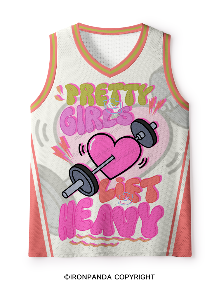 PRETTY GIRLS LIFT HEAVY Mesh Tank Top
