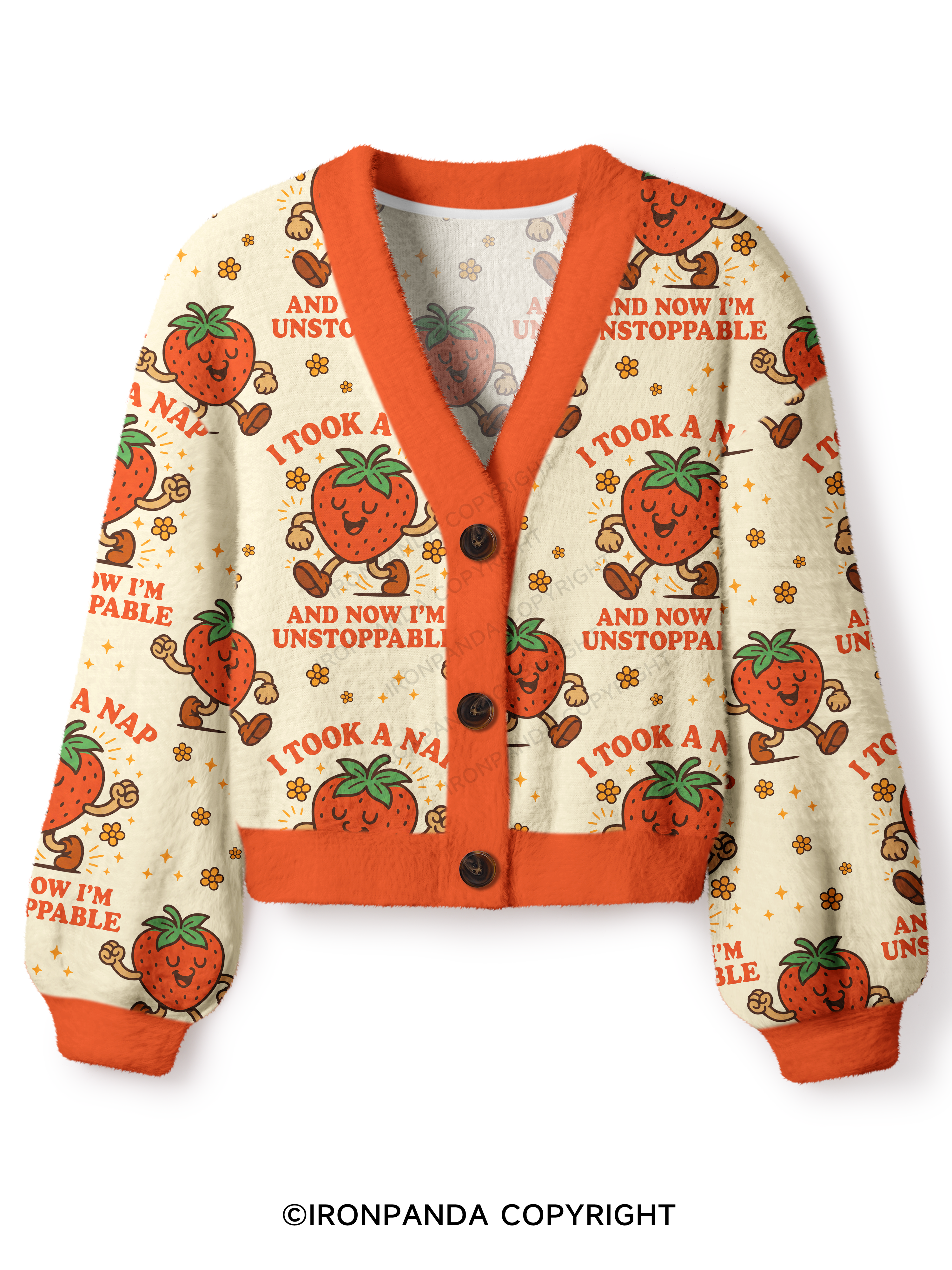 I TOOK A NAP AND NOW I'M UNSTOPPABLE Crop Ugly Cardigan Sweater
