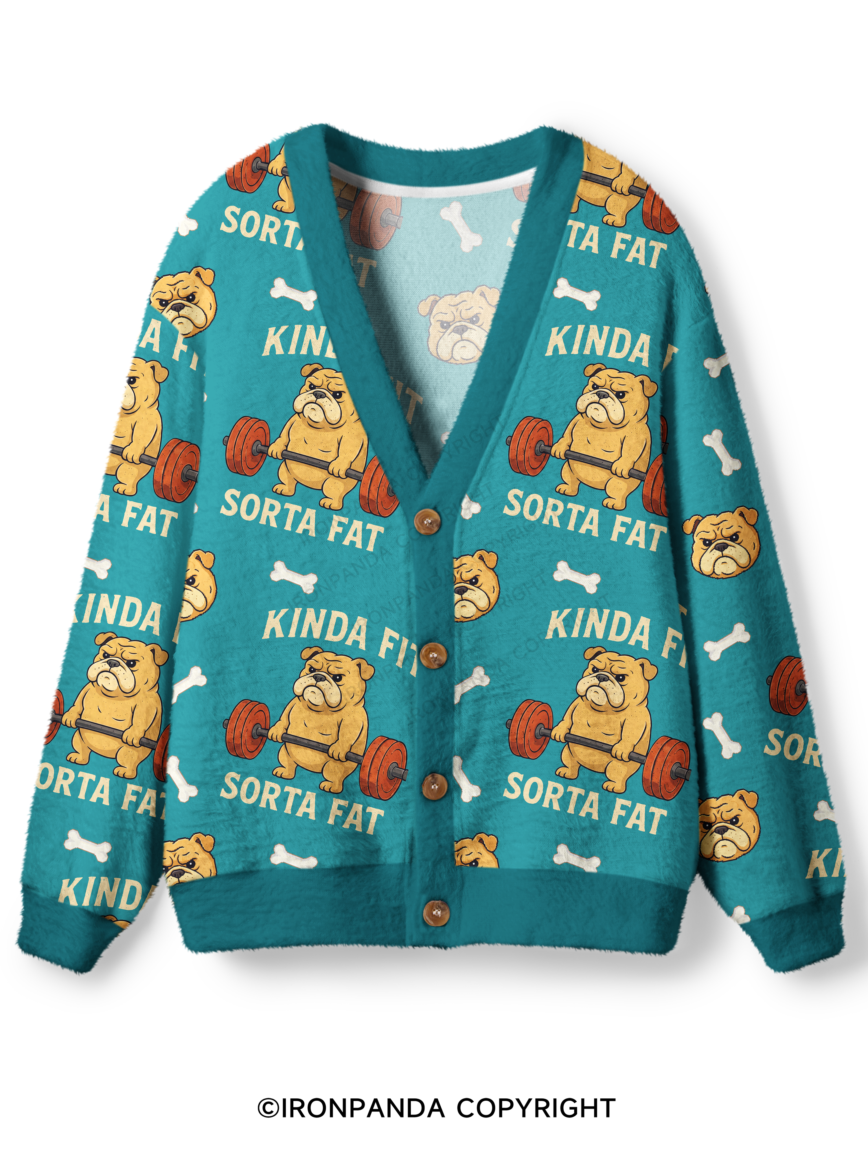 Kinda Fit Sorta Fat Dog Ugly Cardigan Sweater