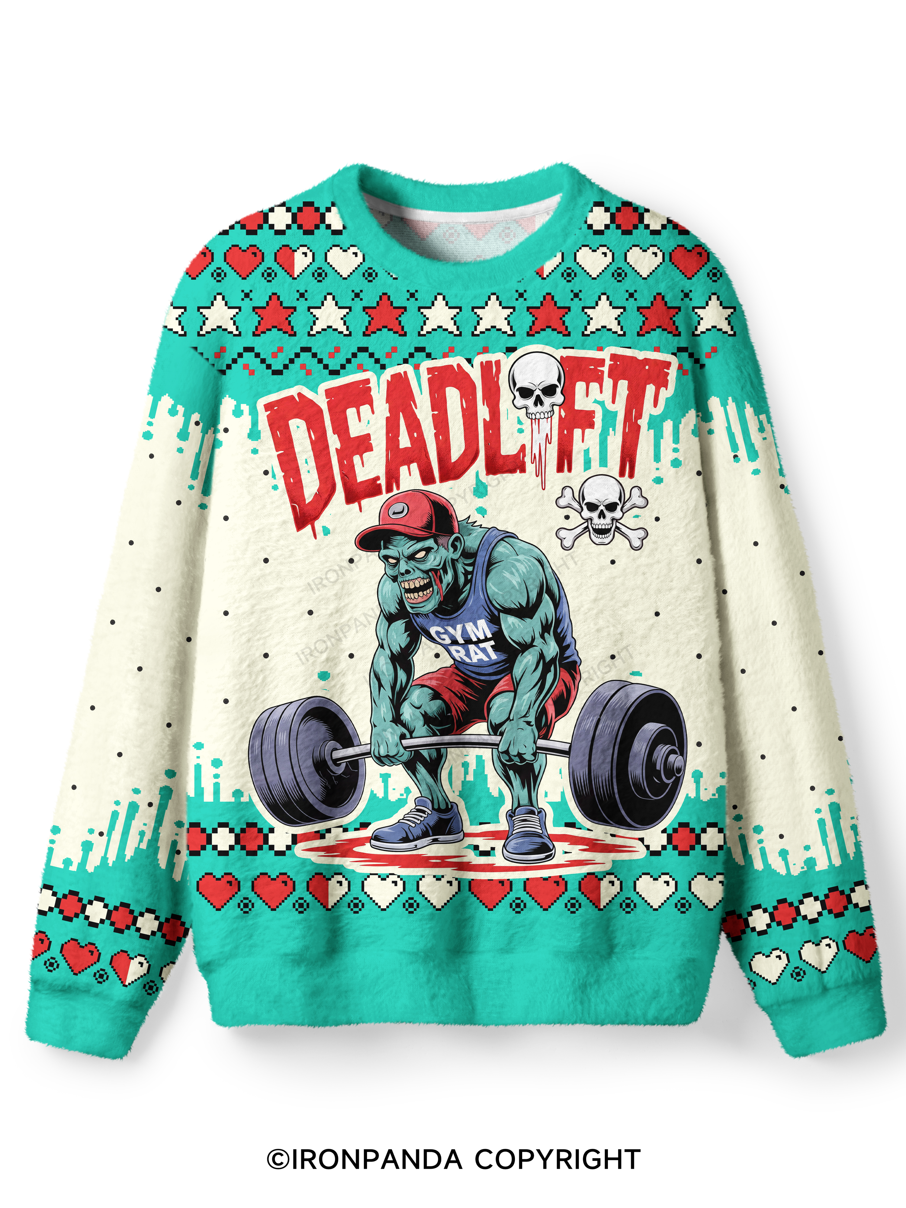 Zombie Funny Deadlift Ugly Fuzzy Fleece Sweater