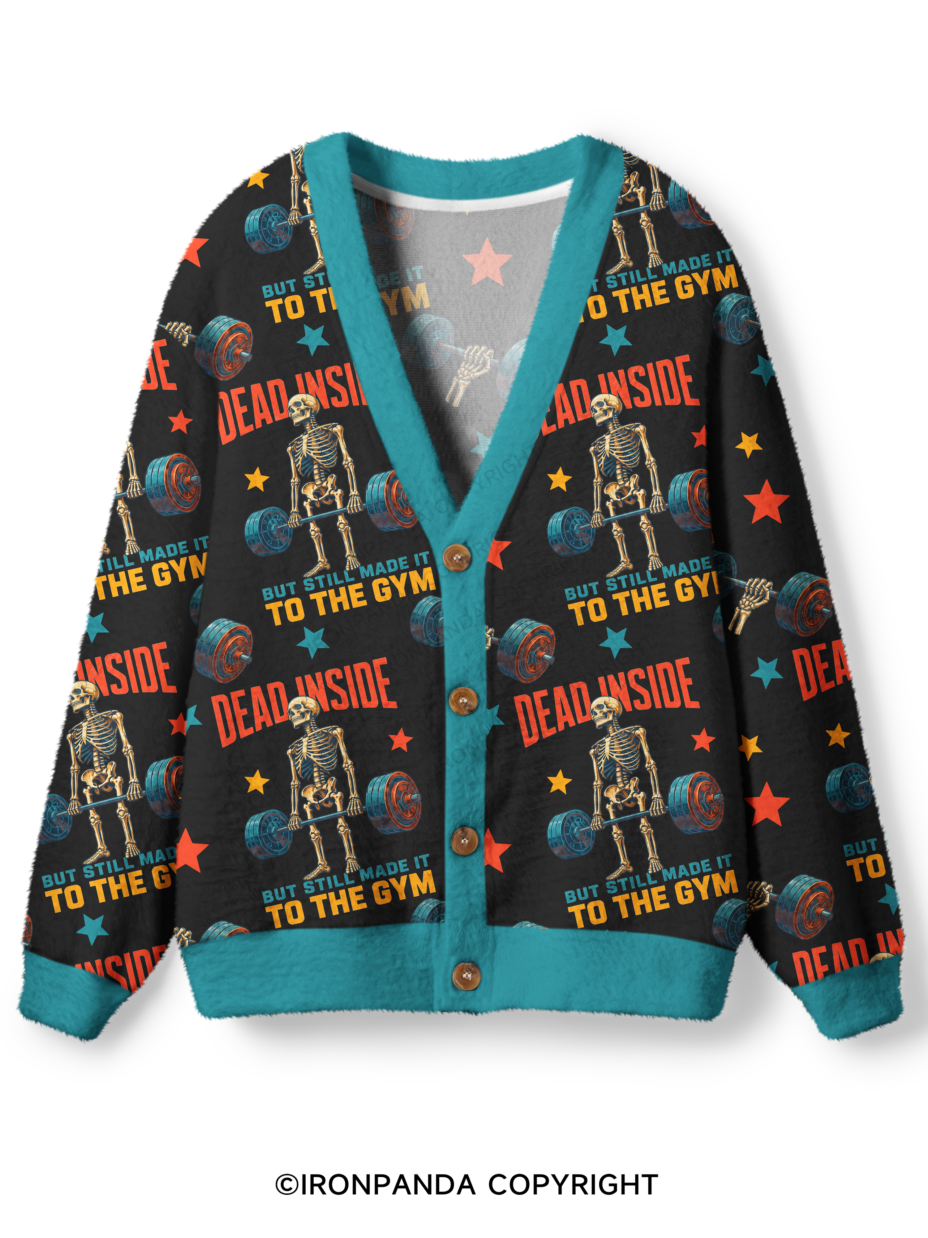Dead Inside but Still Made It Skeleton Ugly Cardigan Sweater