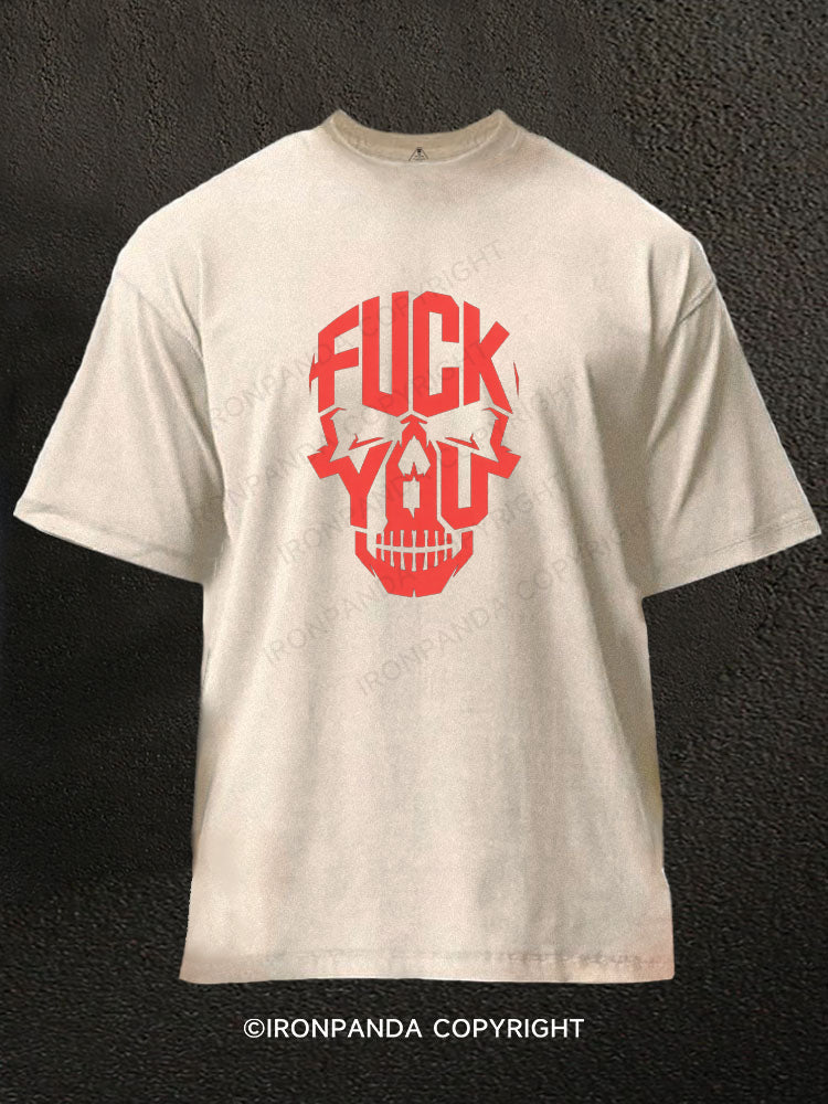 F*ck Skeleton Washed Gym Shirt
