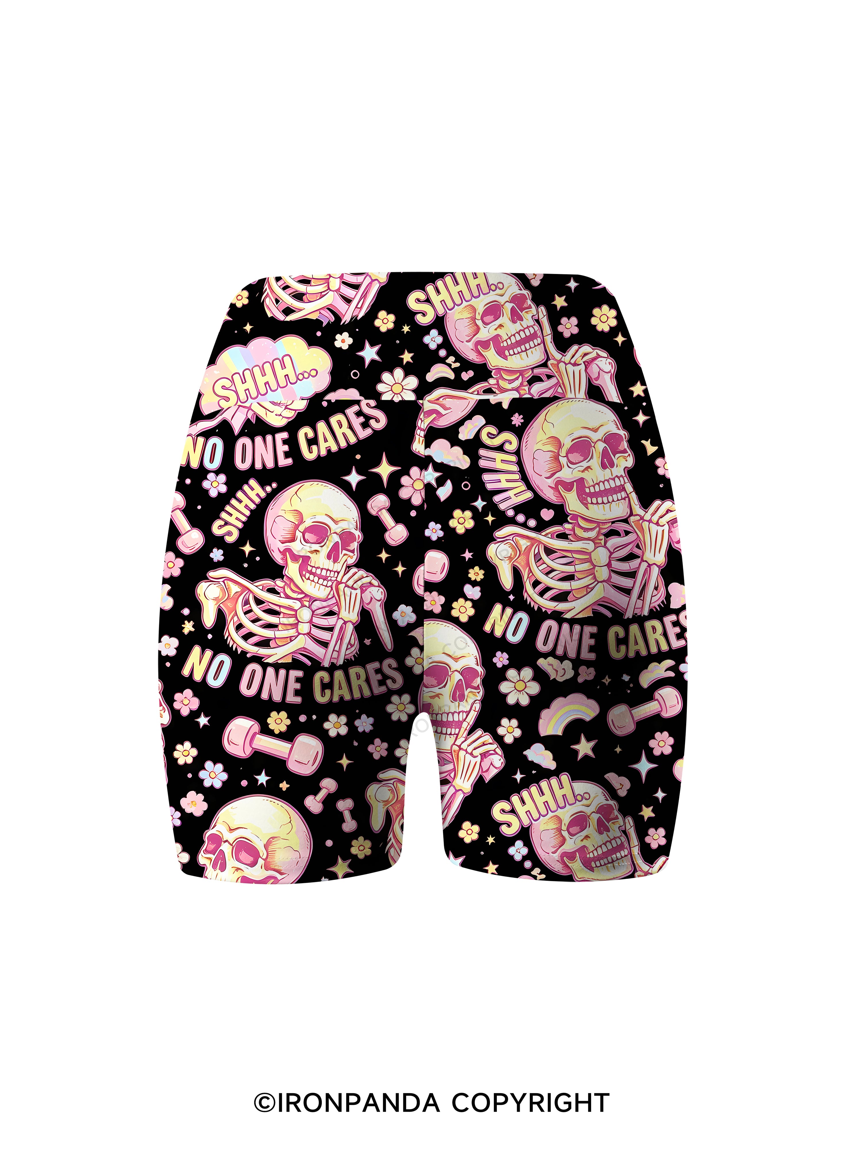 shhh no one cares Printed Yoga Cycling Shorts
