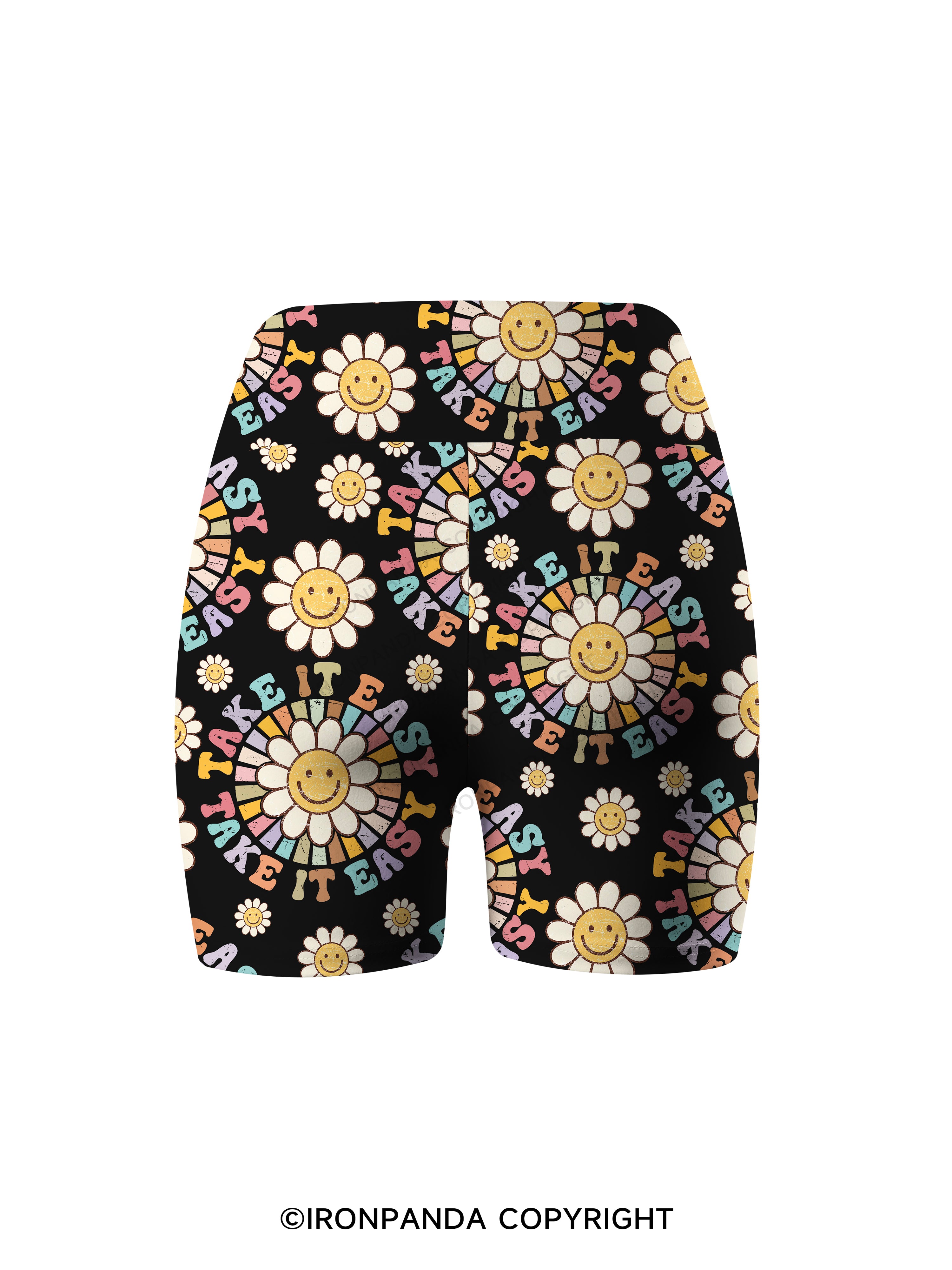 TAKE IT EASY Printed Yoga Cycling Shorts