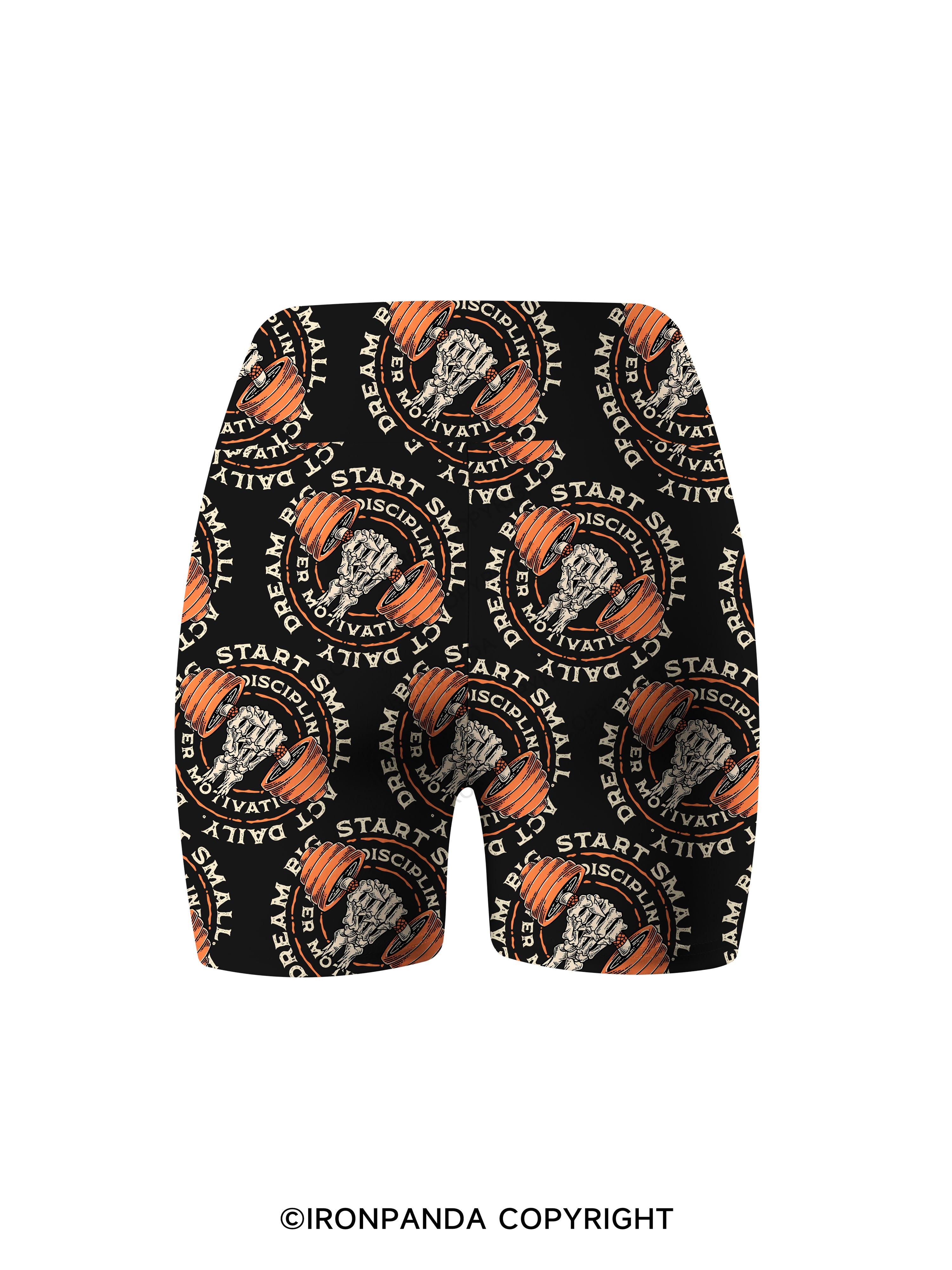 DREAM BIG START SMALL ACT DAILY DISCIPLINE OVER MOTIVATION Printed Yoga Cycling Shorts