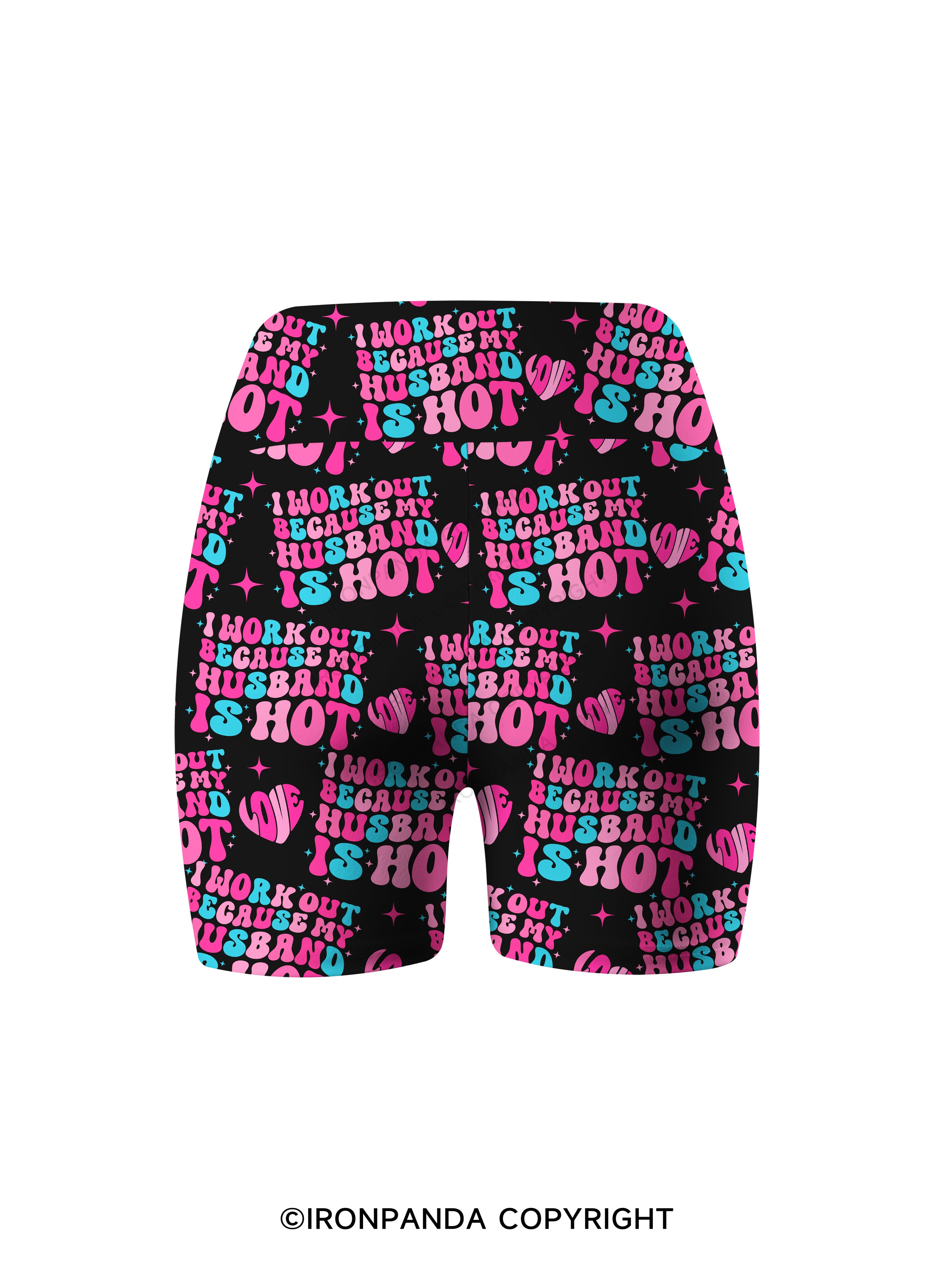I Work Out Because My Husband is Hot Printed Yoga Cycling Shorts