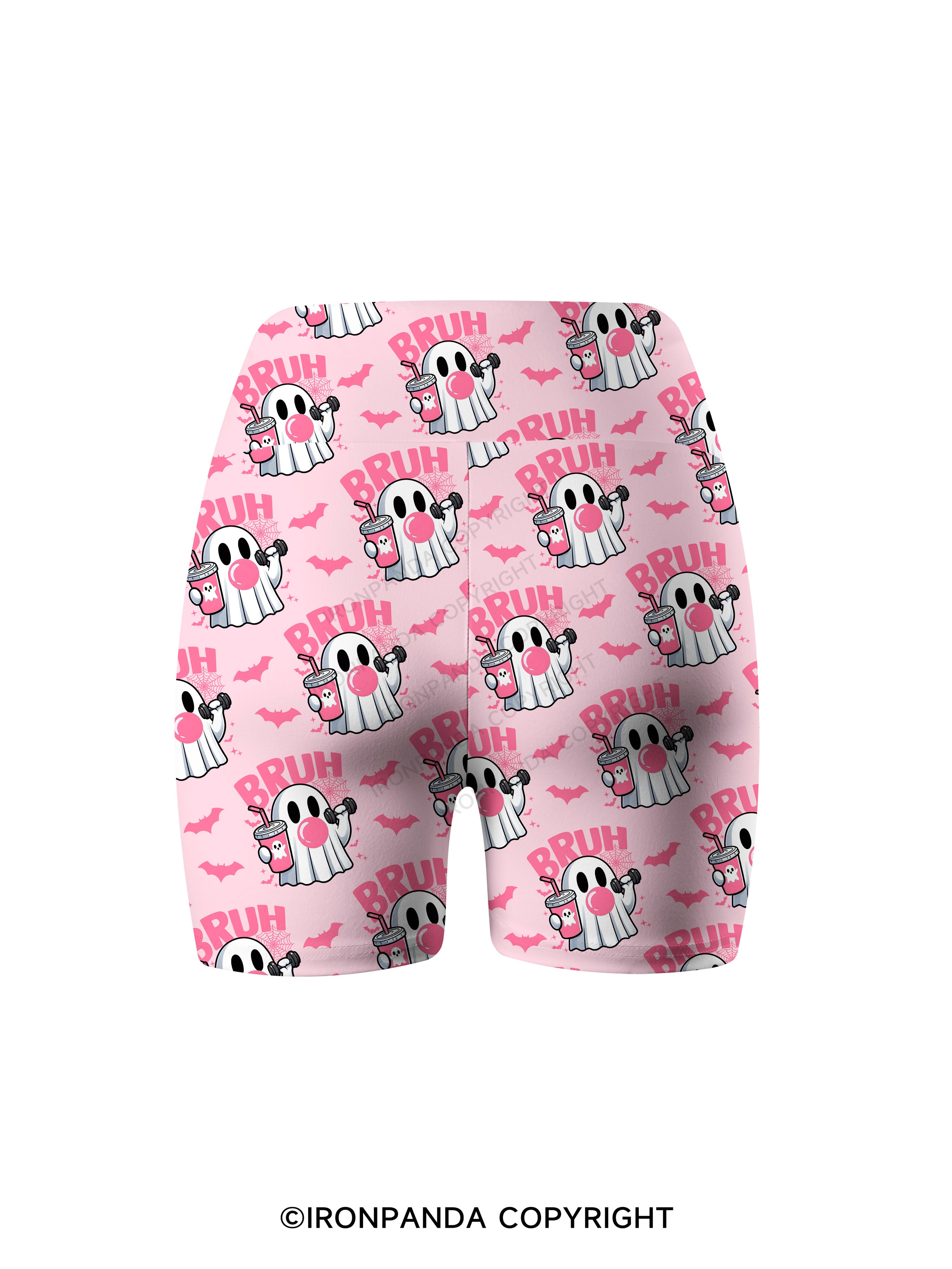 BRUH GHOST Printed Yoga Cycling Shorts