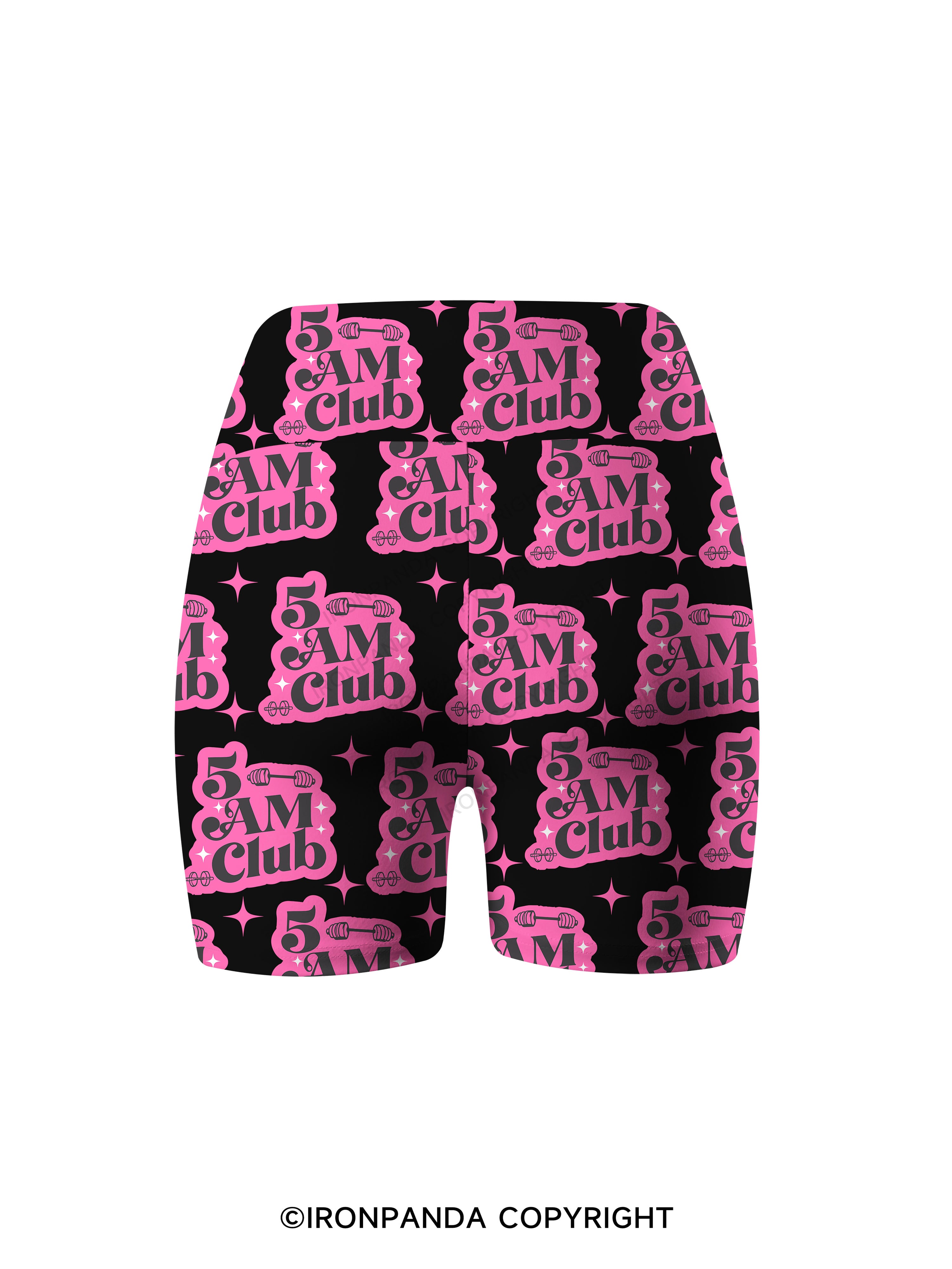 5 AM Club Printed Yoga Cycling Shorts