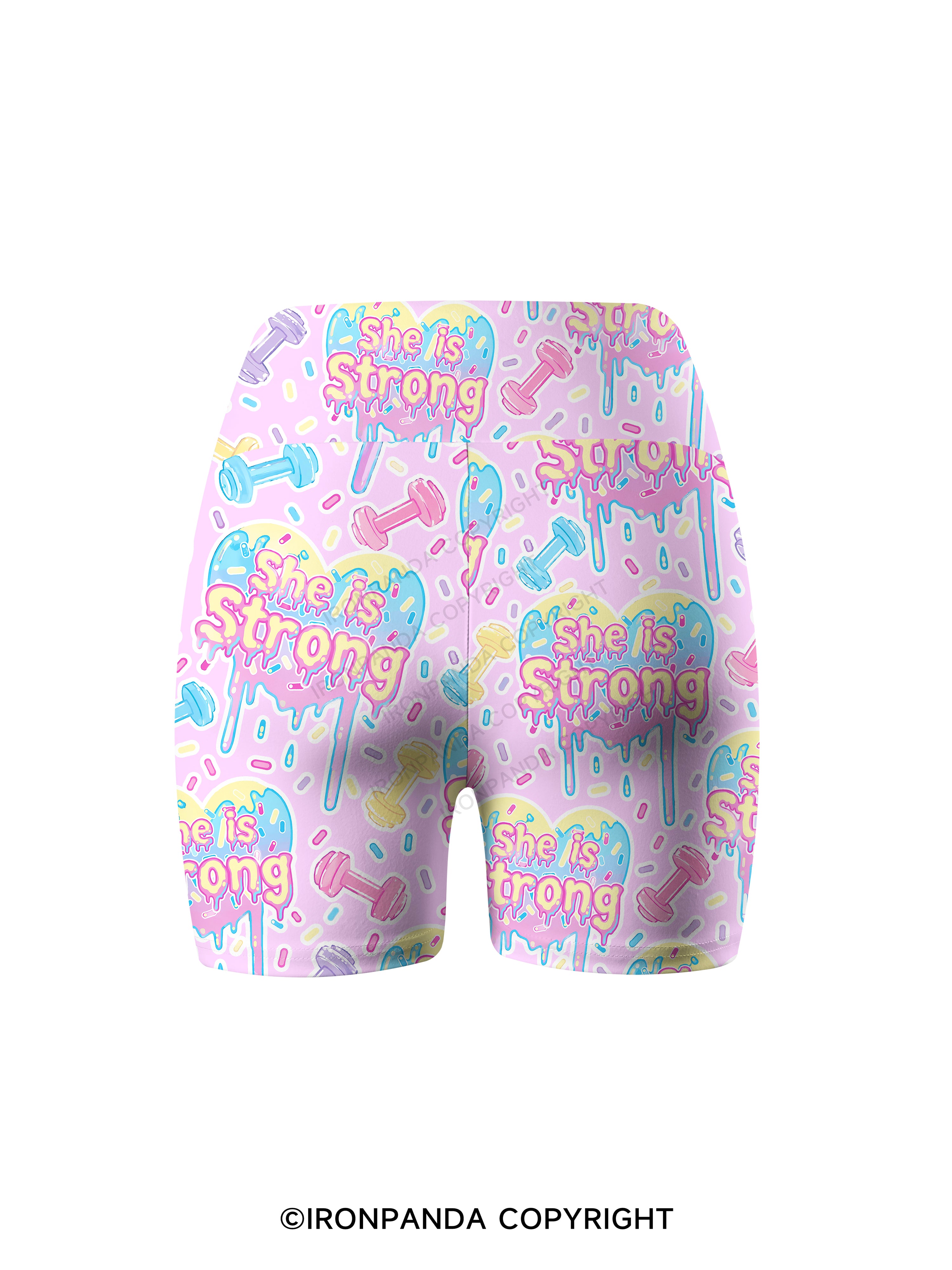she is strong heart Printed Yoga Cycling Shorts