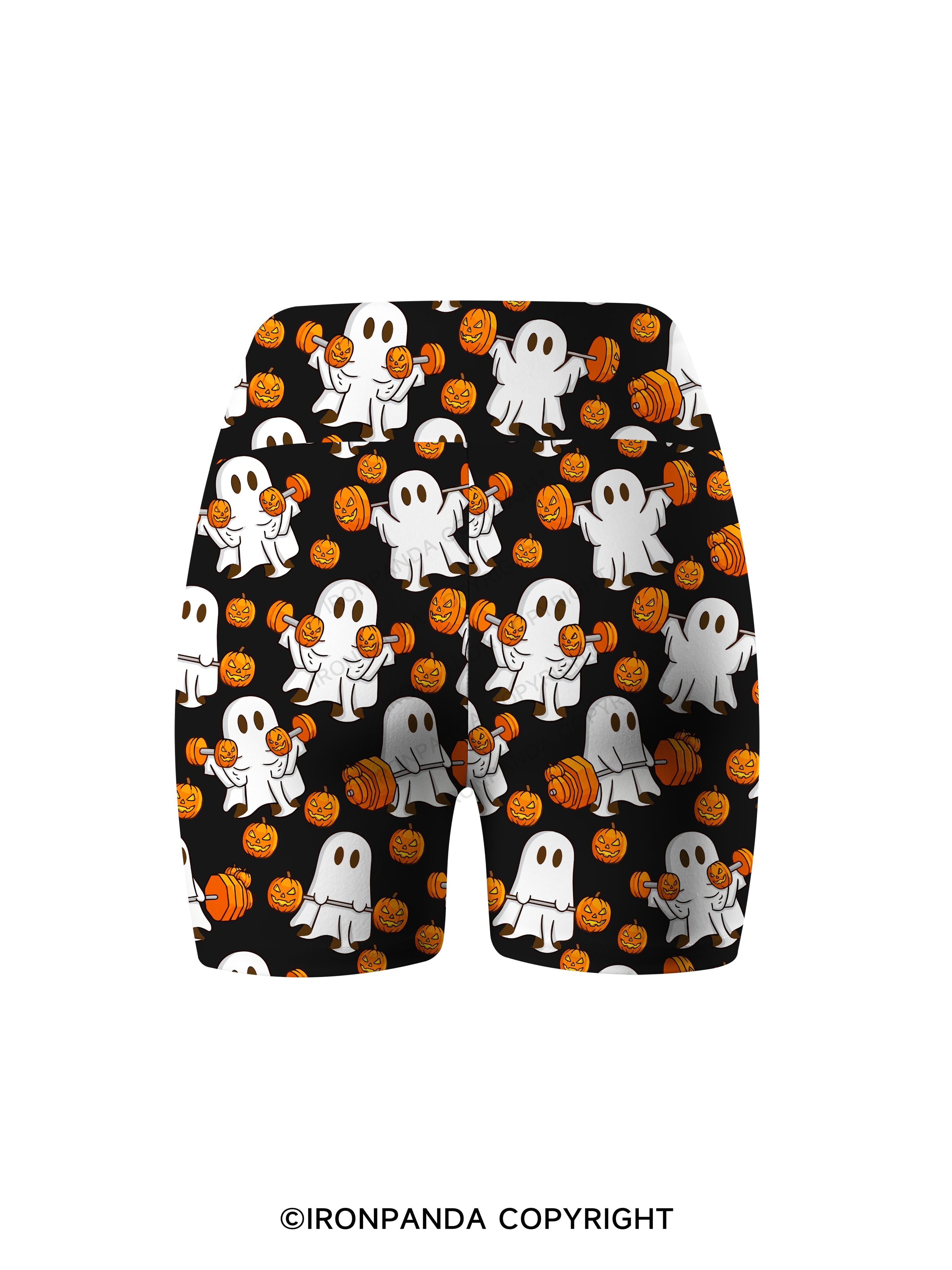 WEIGHT LIFTING GHOSTS FUNNY FITNESS Printed Yoga Cycling Shorts