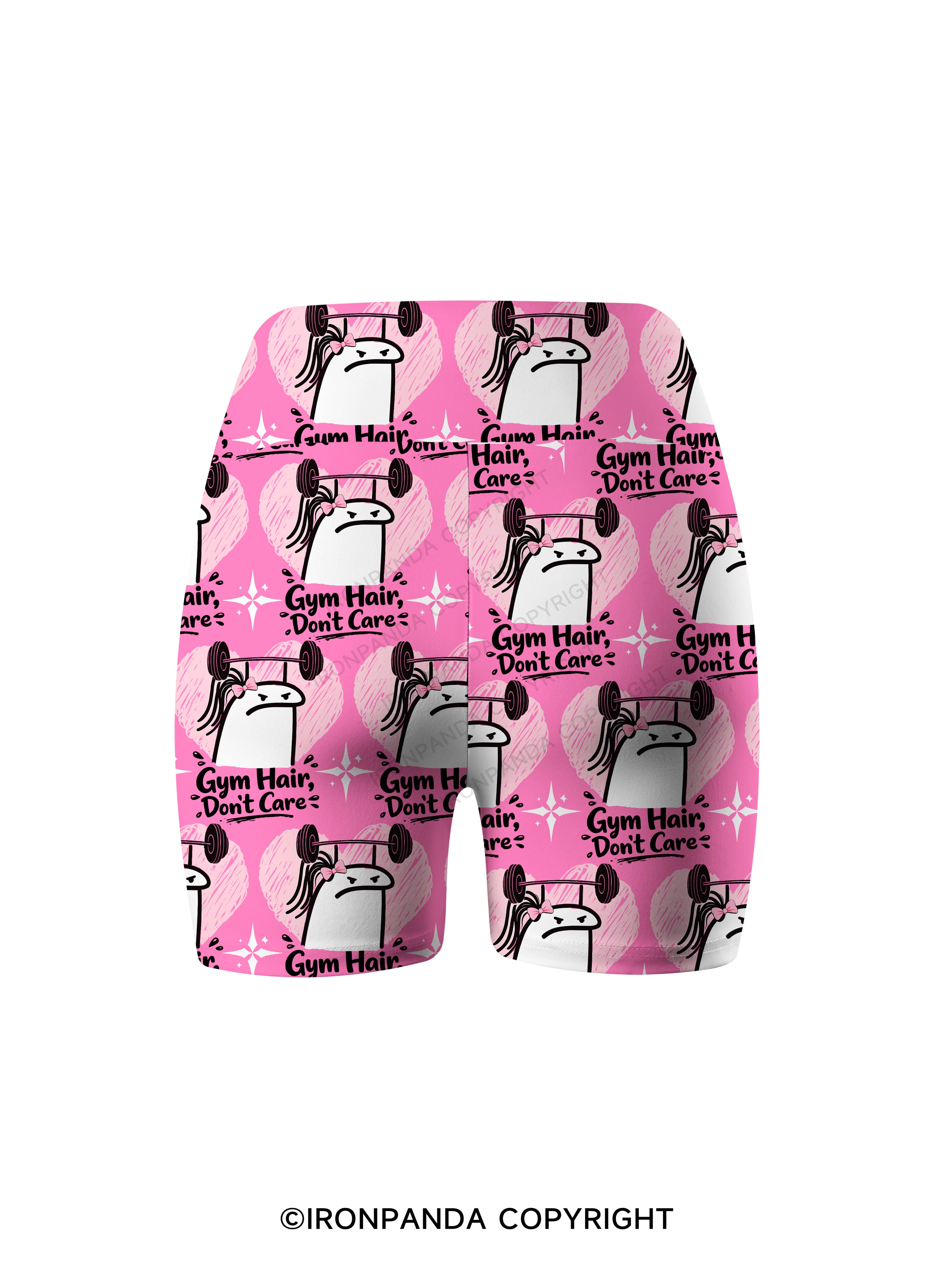 Gym Hair Don't Care Printed Yoga Cycling Shorts