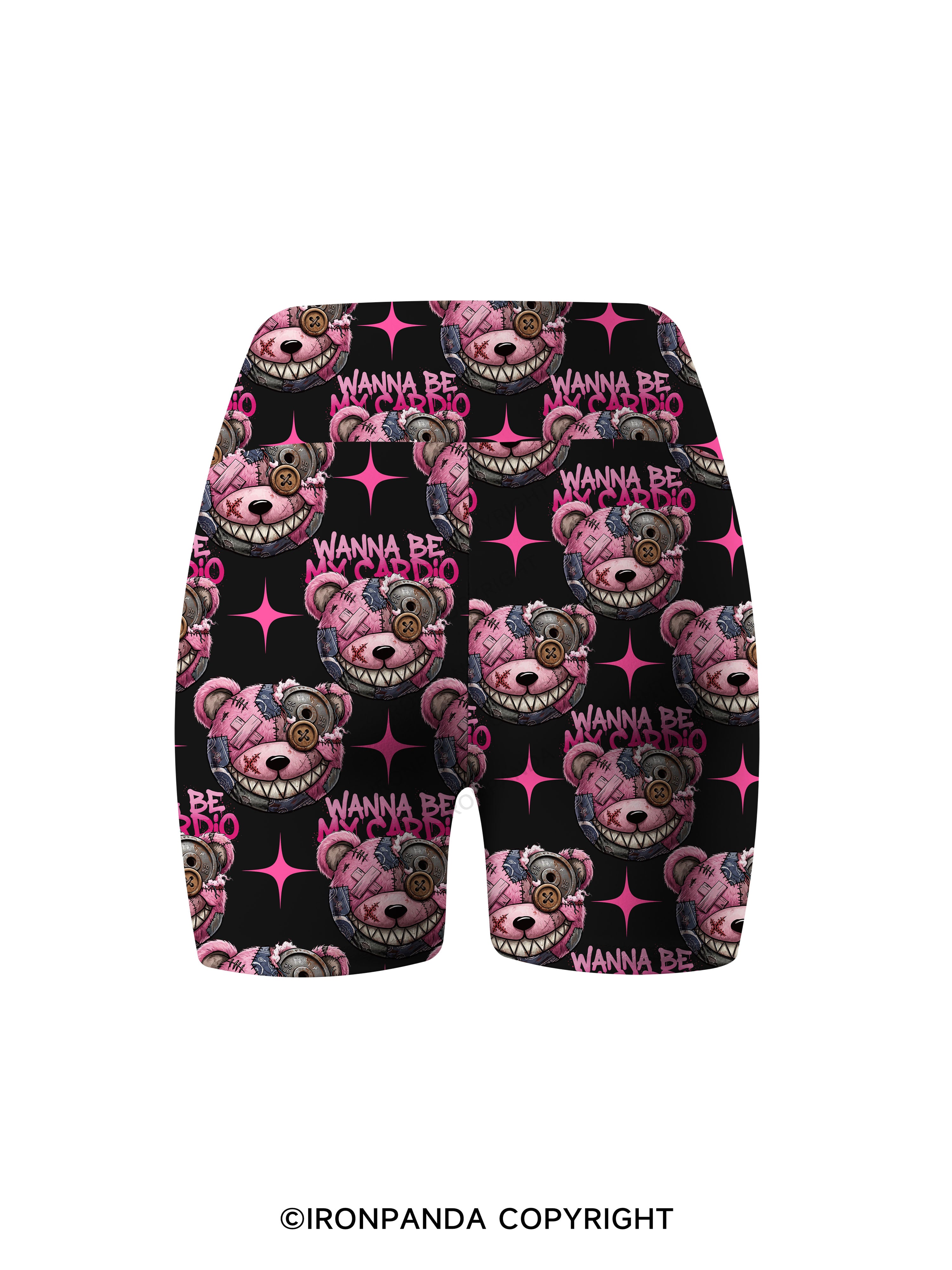 WANNA BE MY CARDIO? Printed Yoga Cycling Shorts