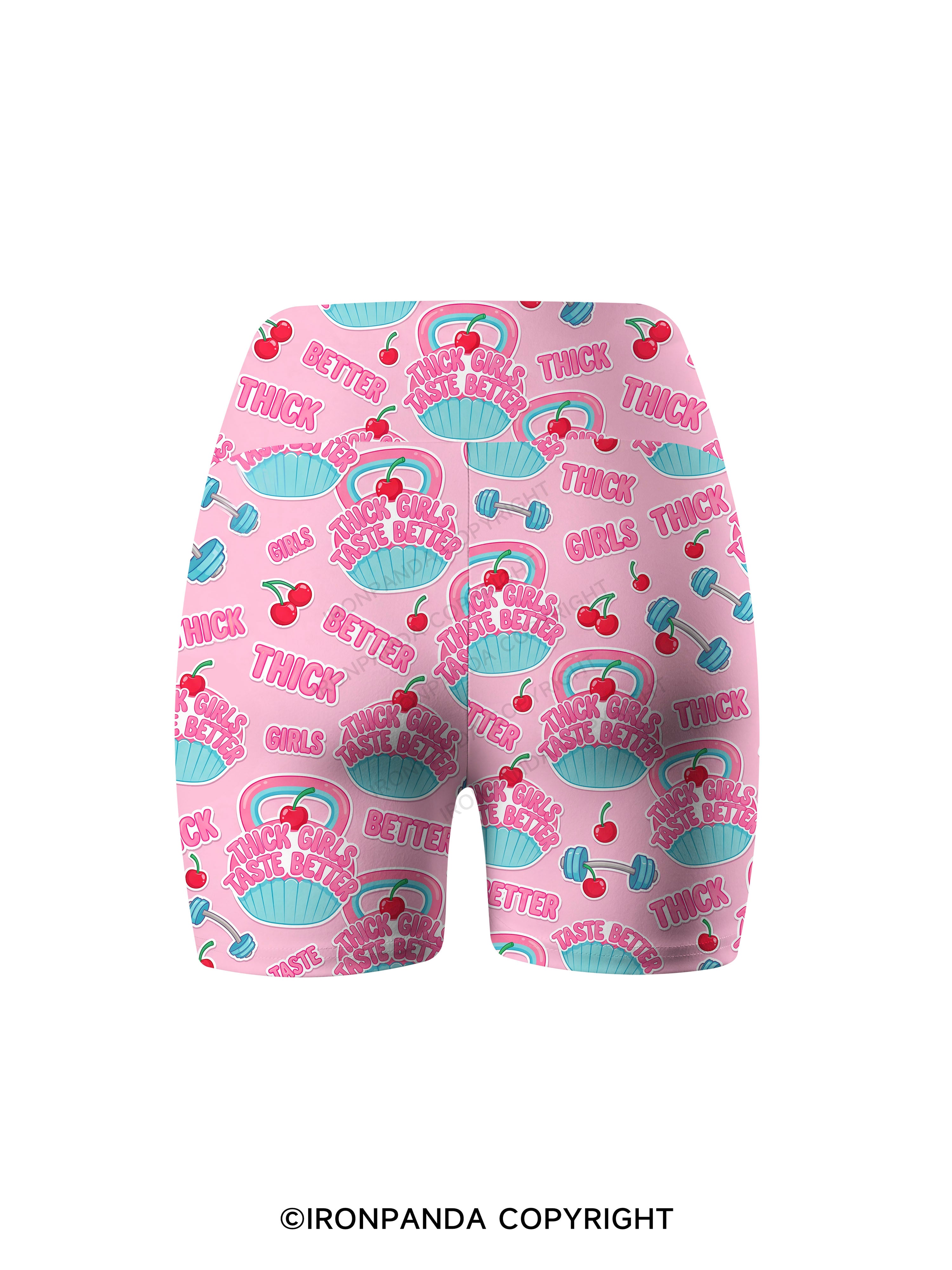 THICK GIRLS TASTE BETTER Printed Yoga Cycling Shorts