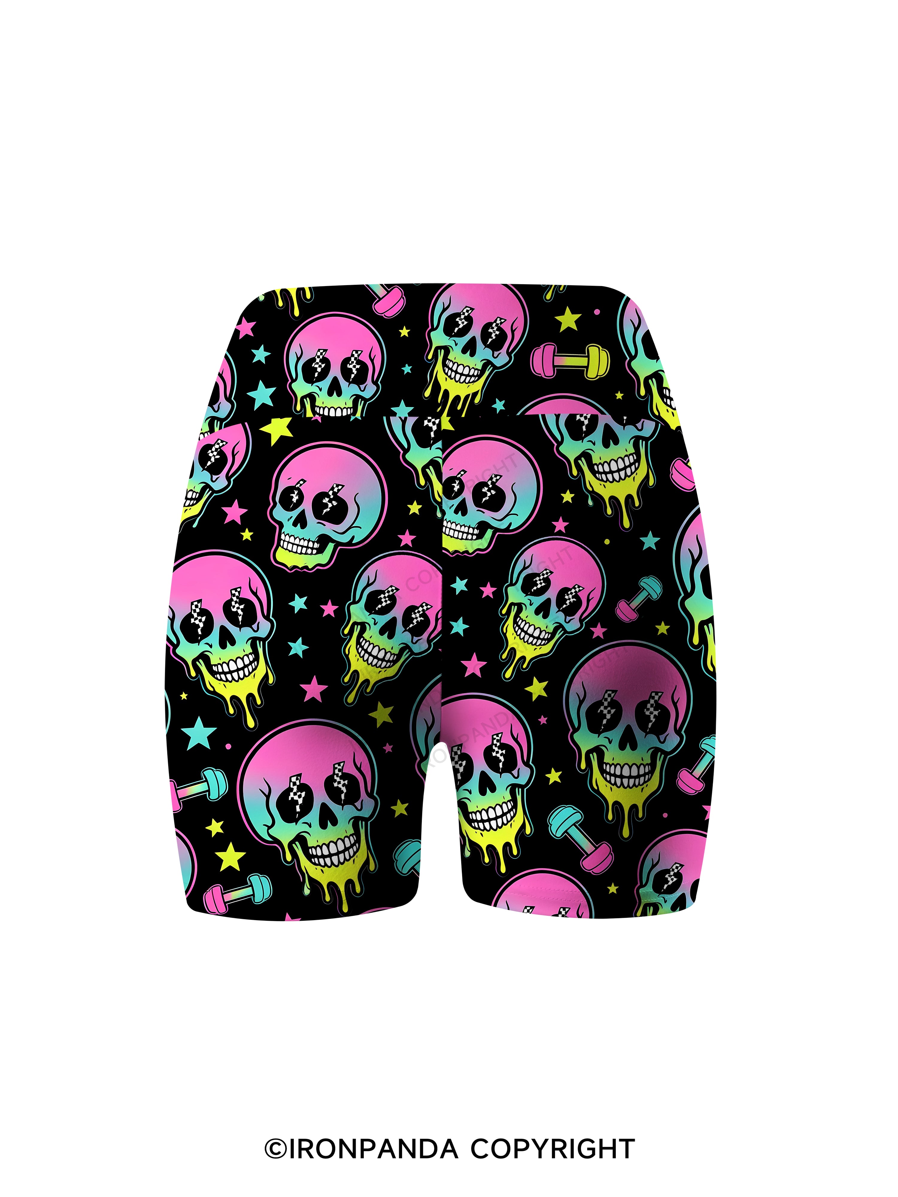 Skull Gym Gains Printed Yoga Cycling Shorts