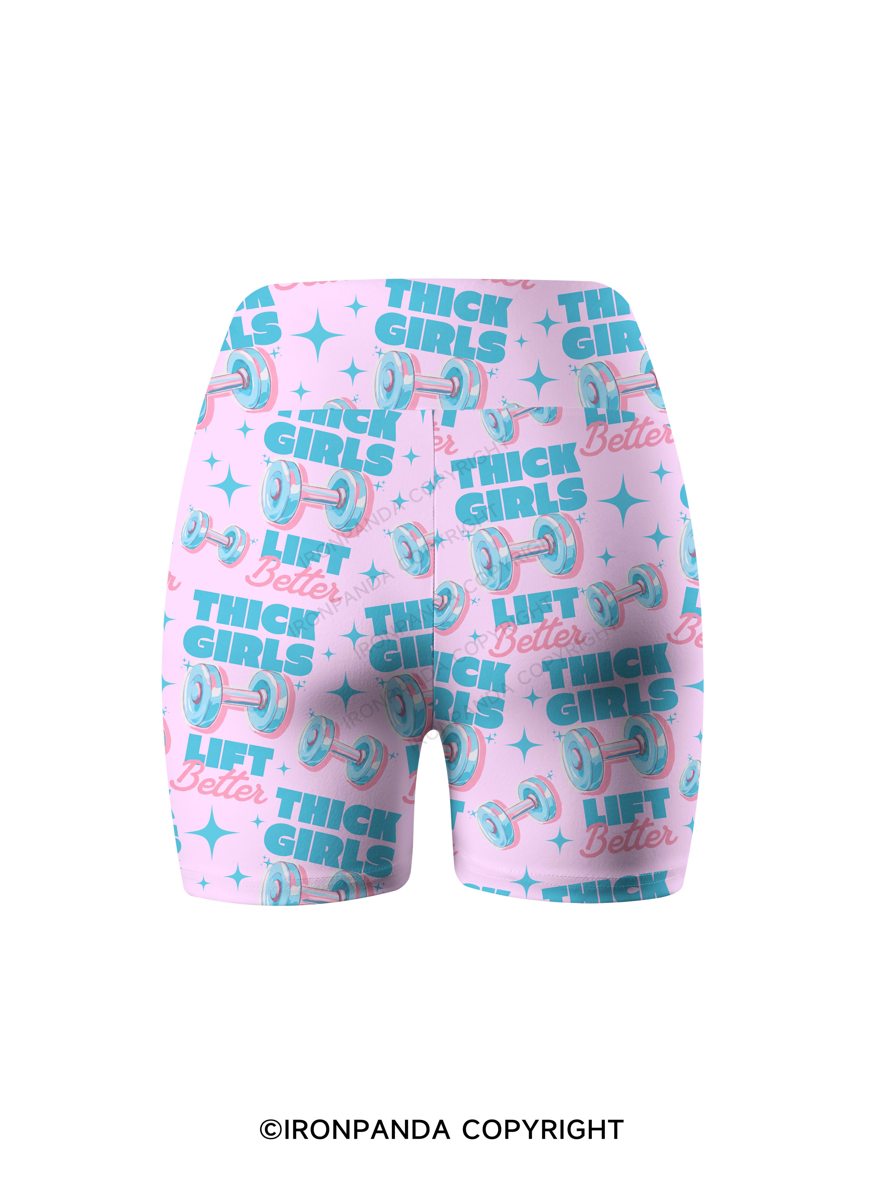 THICK THIGHS LIFT BETTER Printed Yoga Cycling Shorts