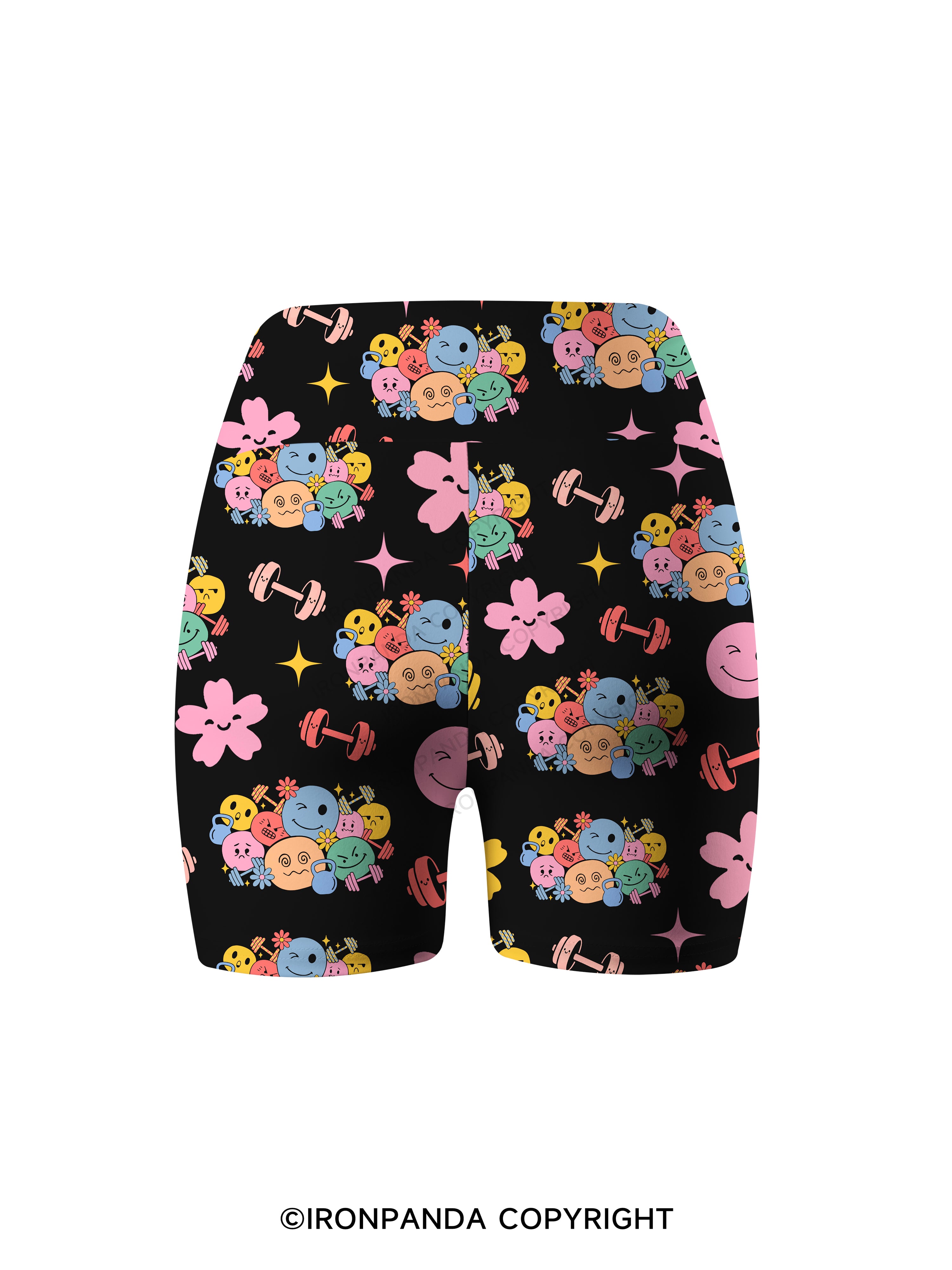 Groovy Mood Gym Printed Yoga Cycling Shorts
