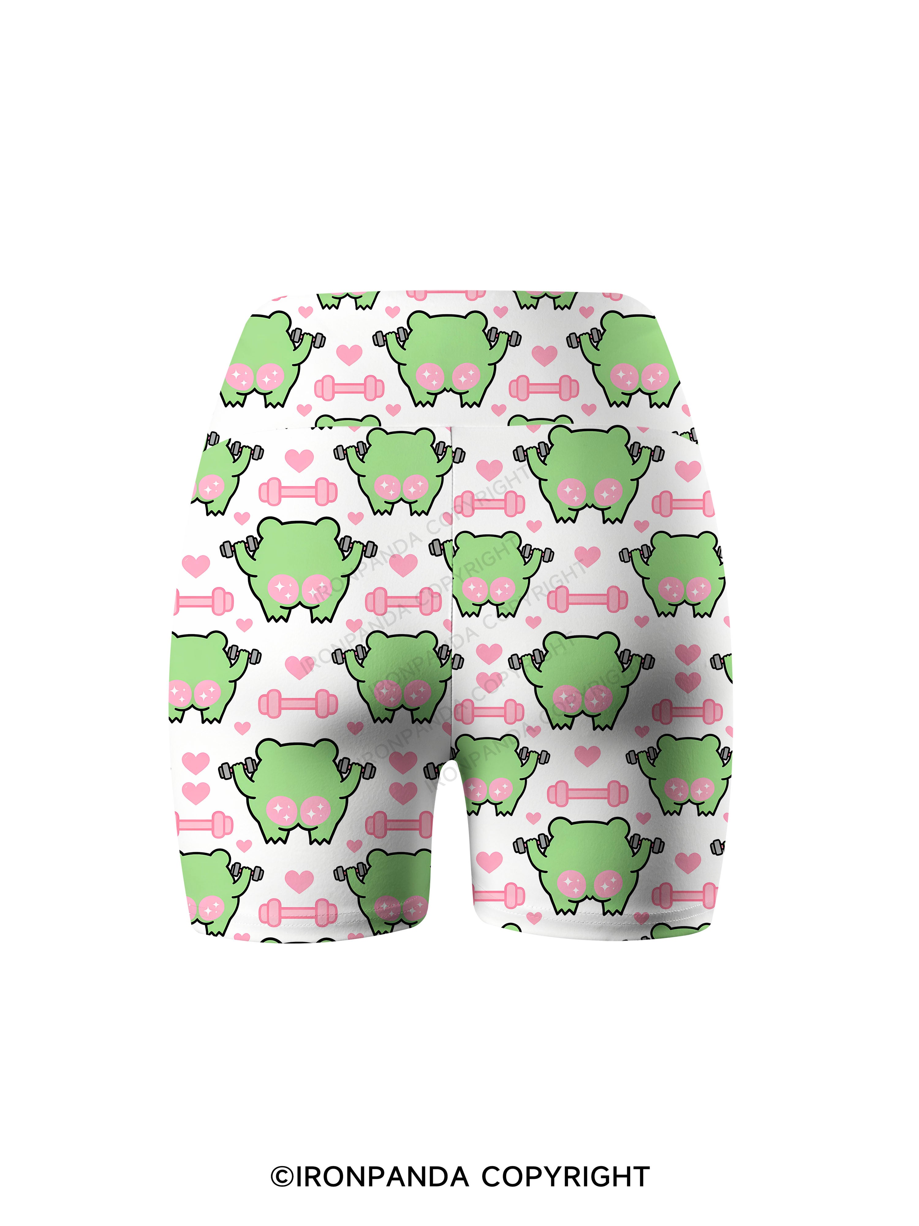 Booty Goals Frog Workout Printed Yoga Cycling Shorts