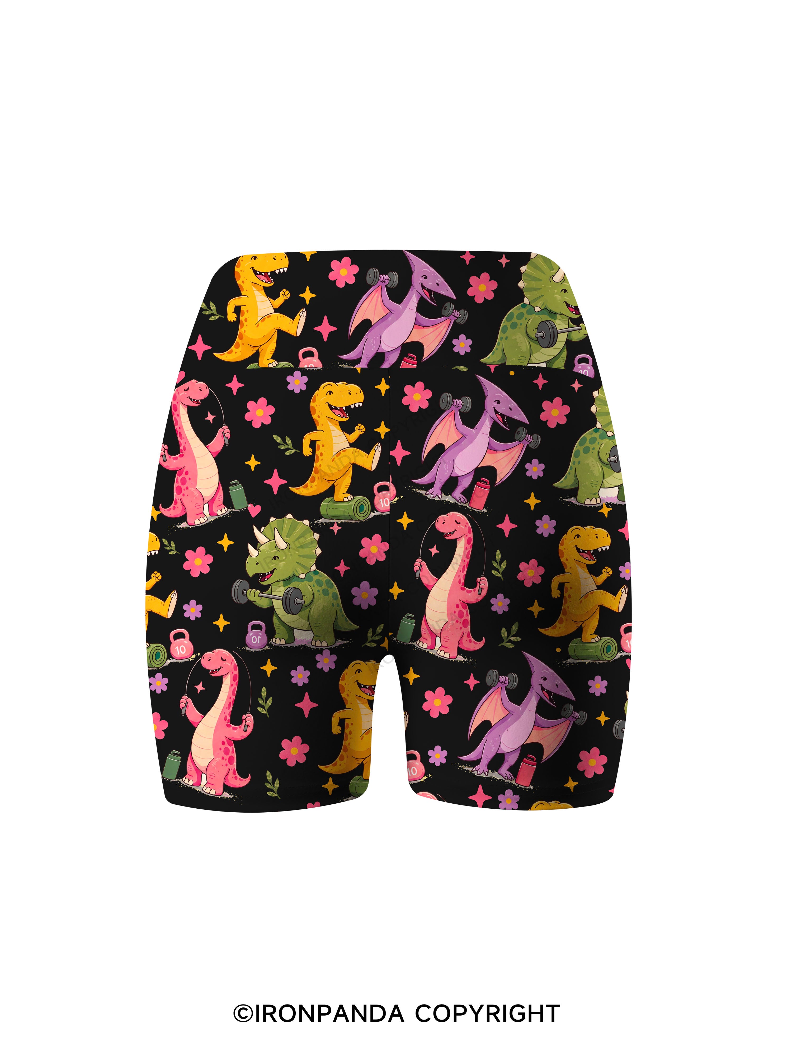 DINOSAURS DIDN'T EXERCISE. WE ALL SAW HOW THAT ENDED Printed Yoga Cycling Shorts