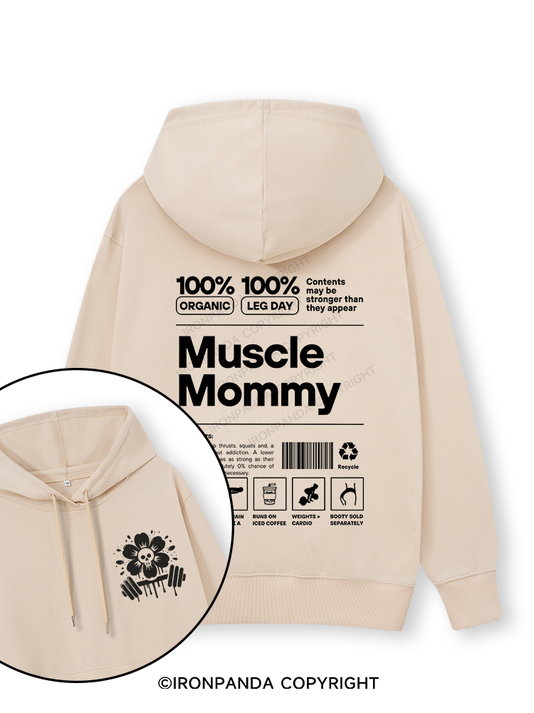 Muscle Mom Letters Double-Sided Printed Classic Gym Hoodie