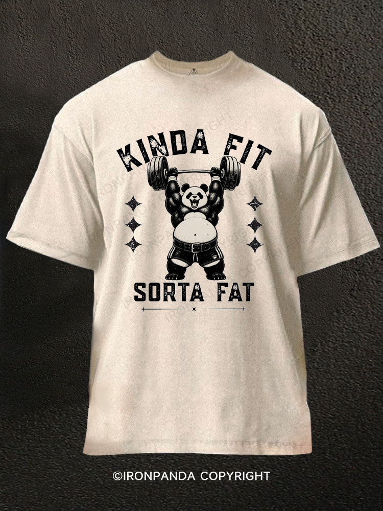 Kinda Fit Sorta Fat Panda Deadlift Washed Gym Shirt