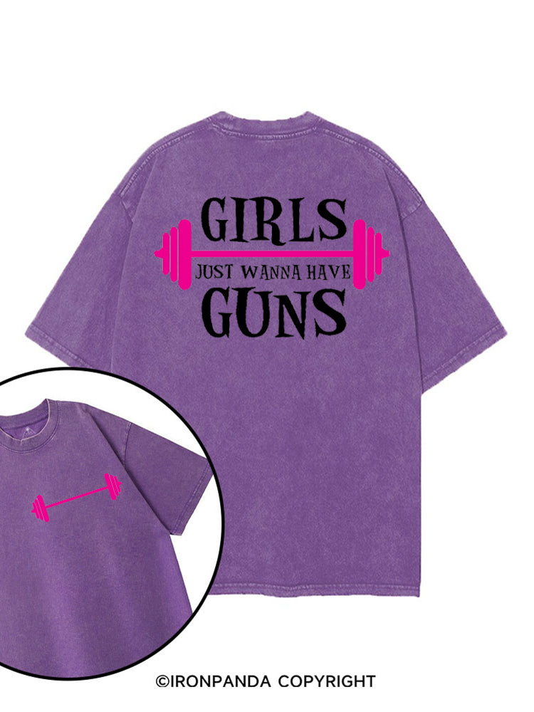 girls just wanna have guns girls bodybuilding printed Gym Shirt