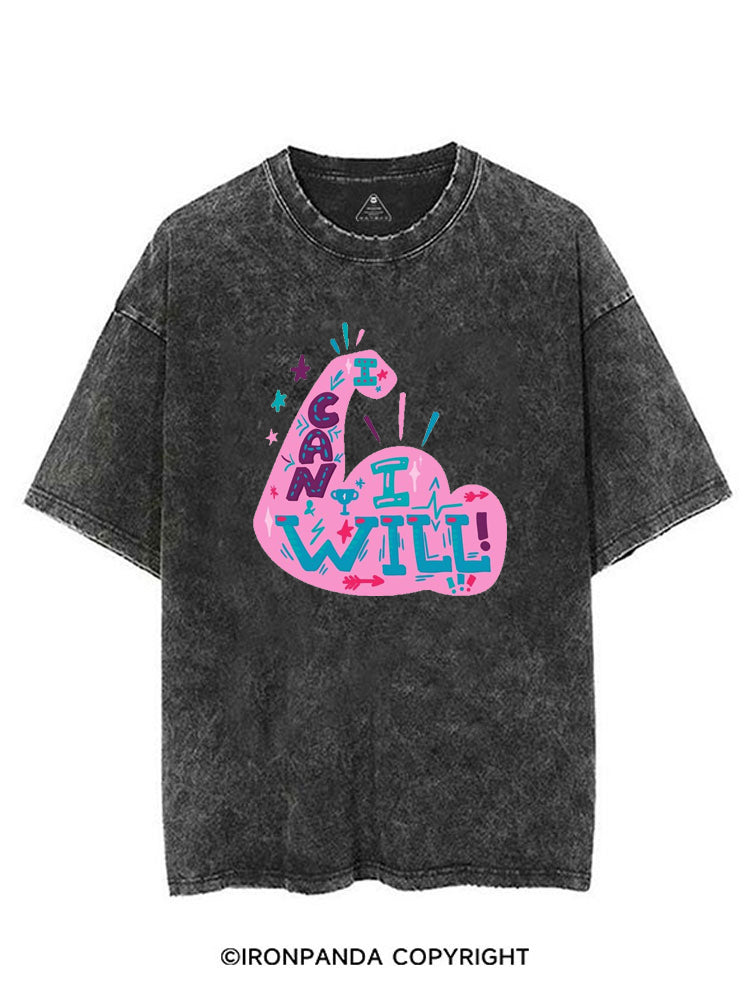 I CAN AND I WILL STRONG MUSCLE VINTAGE GYM SHIRT