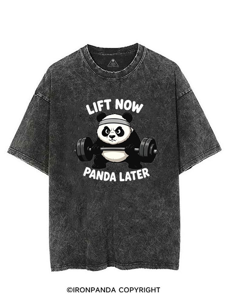 LIFT NOW PANDA LATER VINTAGE GYM SHIRT