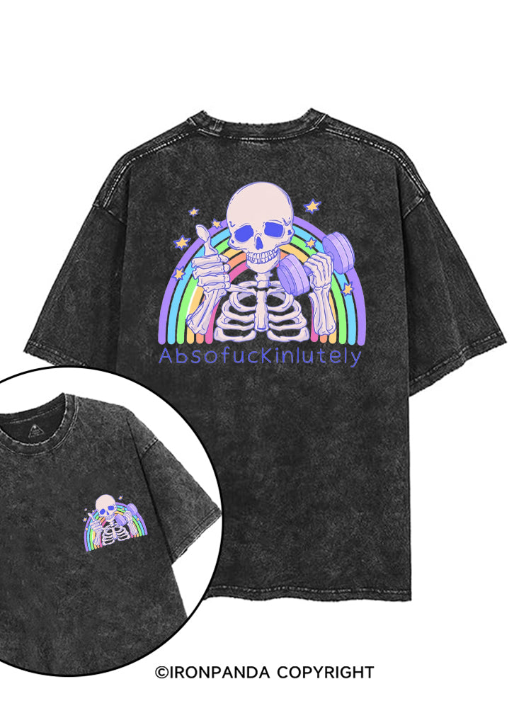 ABSOFUCKINLUTELY GYM SKELETON printed Gym Shirt