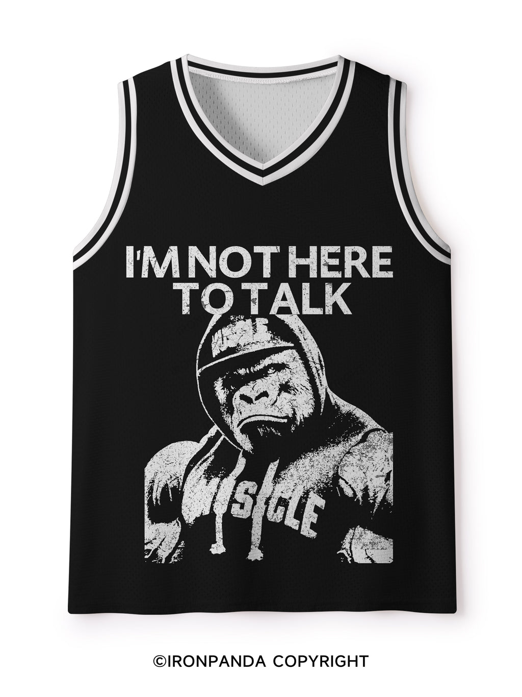I'M NOT HERE TO TALK GORILLA Mesh Tank Top